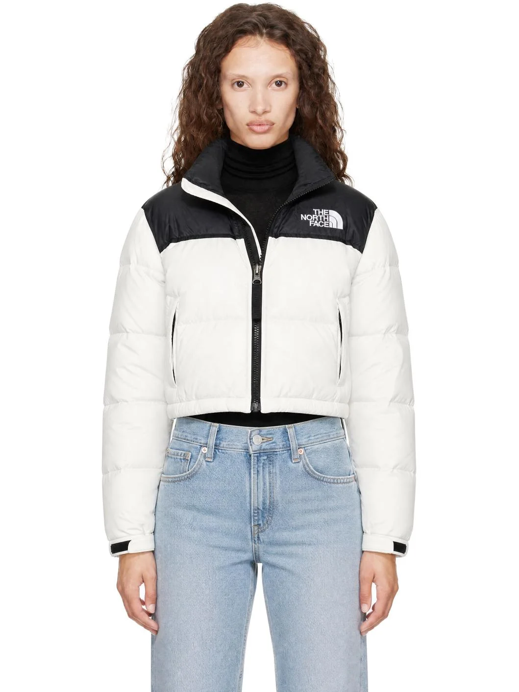White Nuptse Short Down Jacket - 1