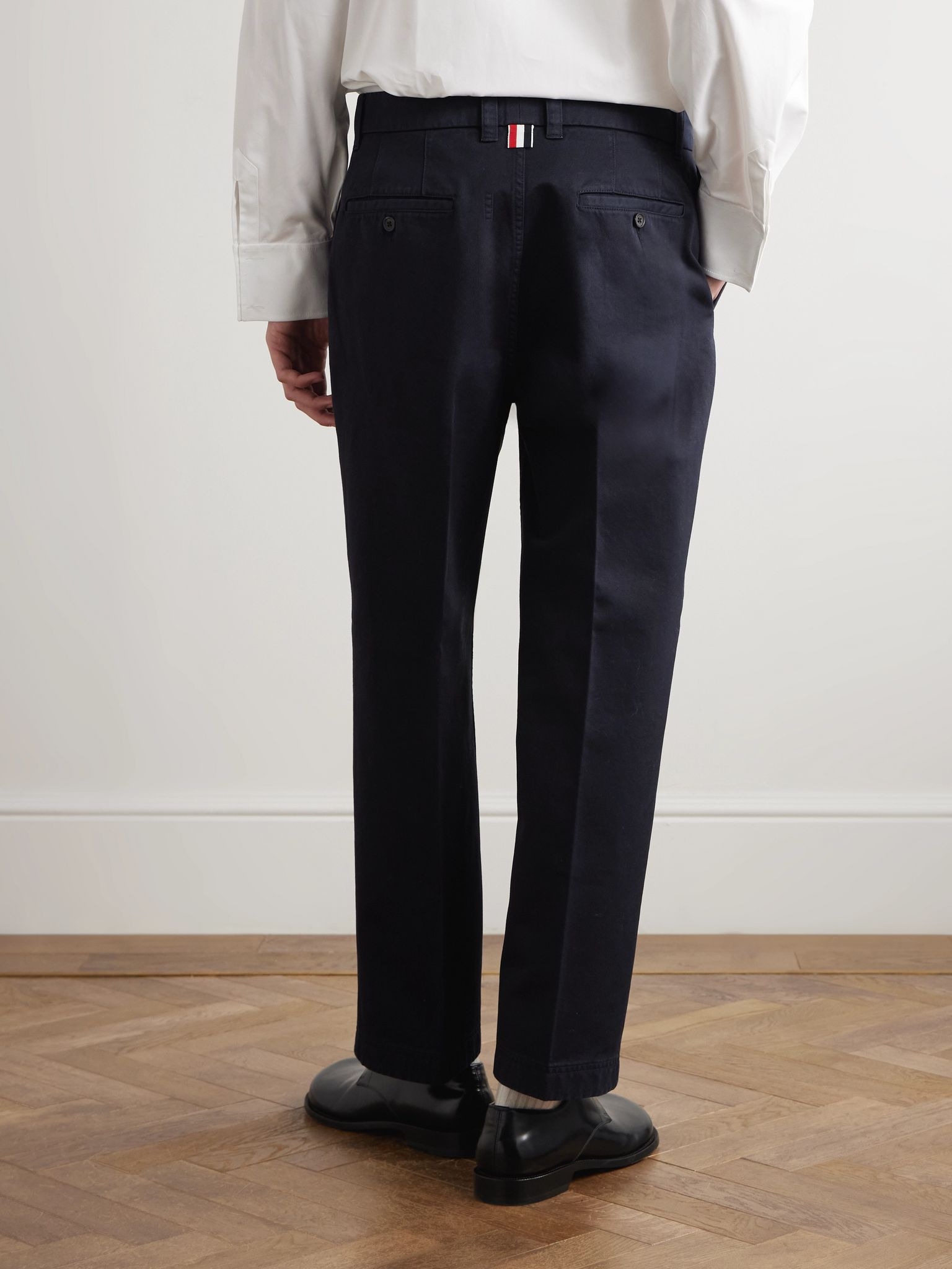 Utility Tapered Garment-Dyed Cotton-Twill Trousers Navy - 4