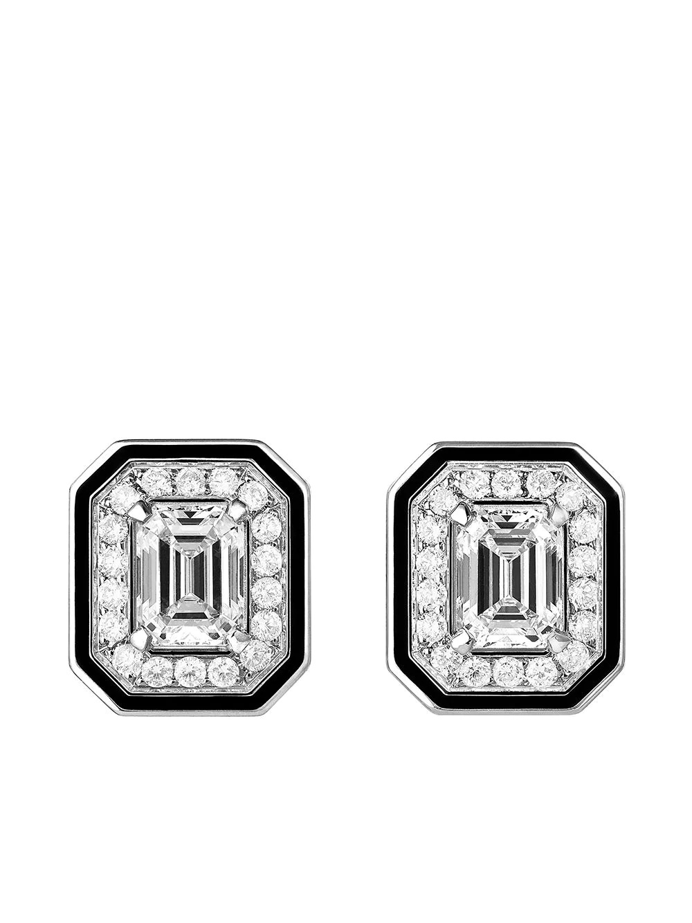 18kt white gold diamond Vendôme Liseré stud earrings - 1