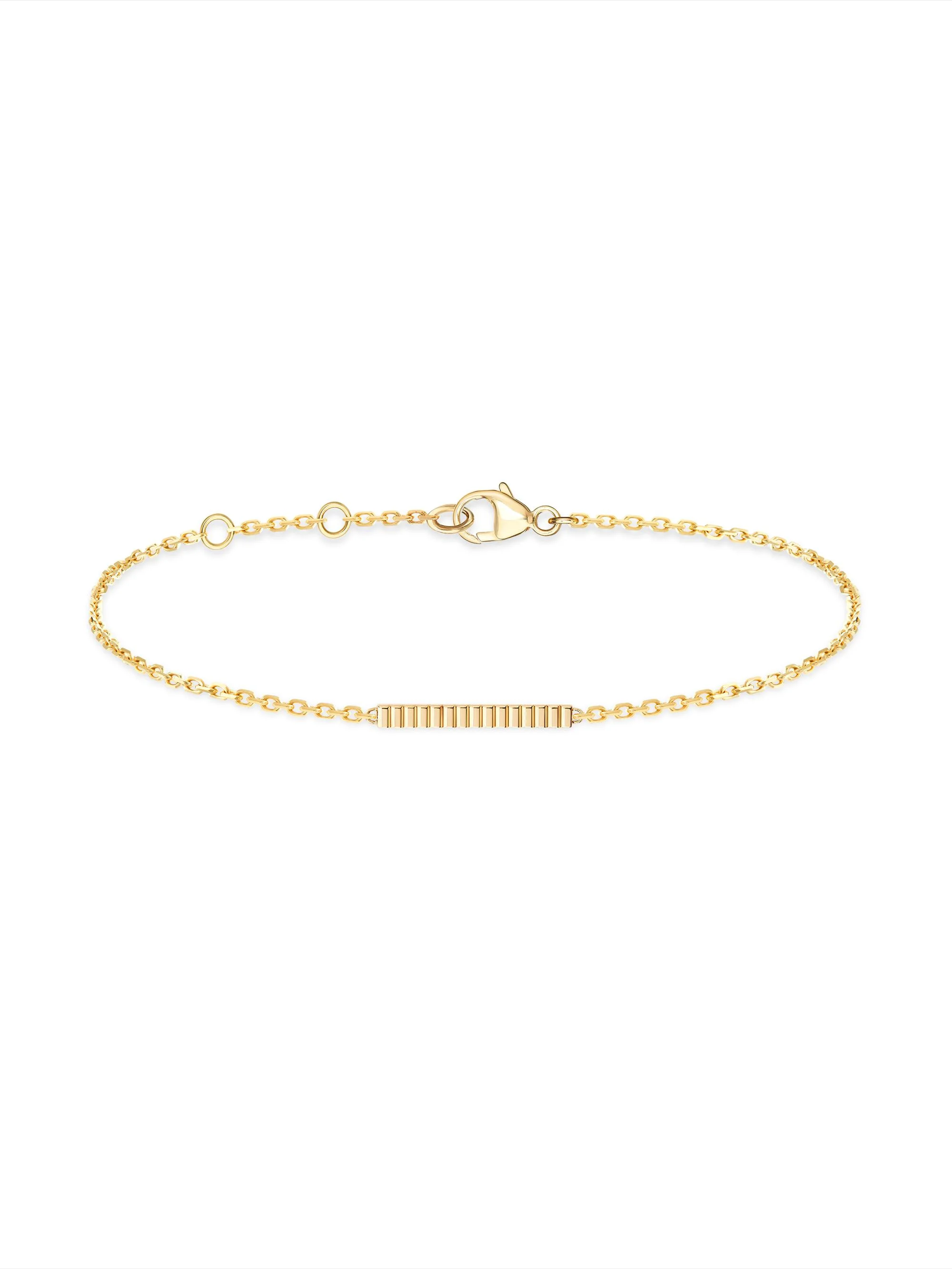 Women's Quatre 18K Yellow Gold Grosgrain Bar Charm Bracelet - Yellow Gold - 1