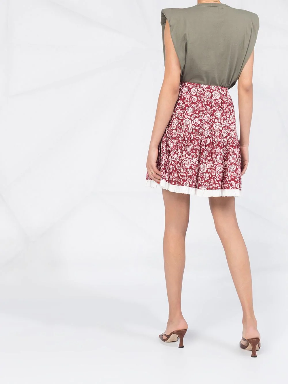 floral-print cotton skirt - 4