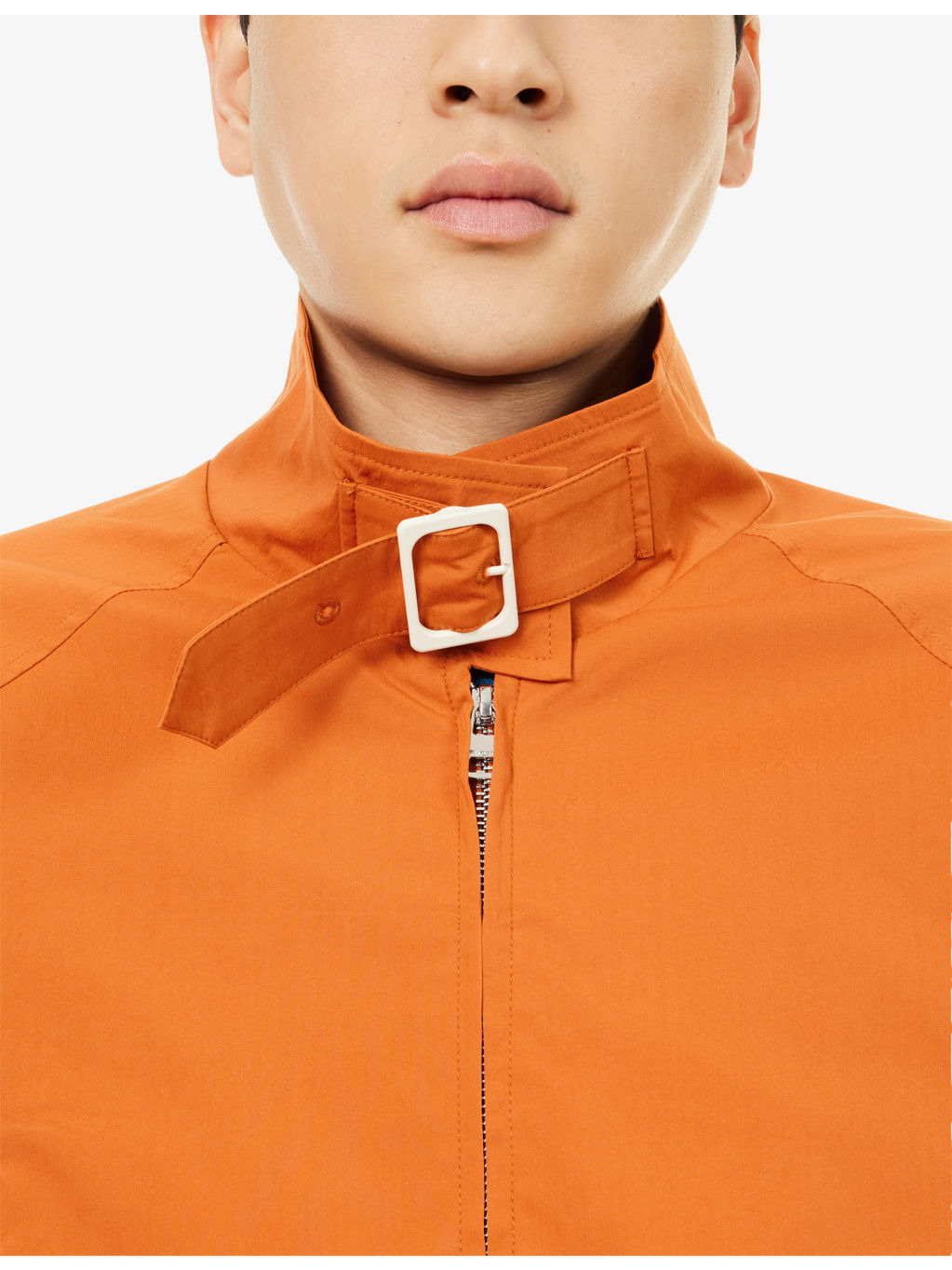 Belted-Collar Lightweight Cotton-Blend Harrington Jacket - 5