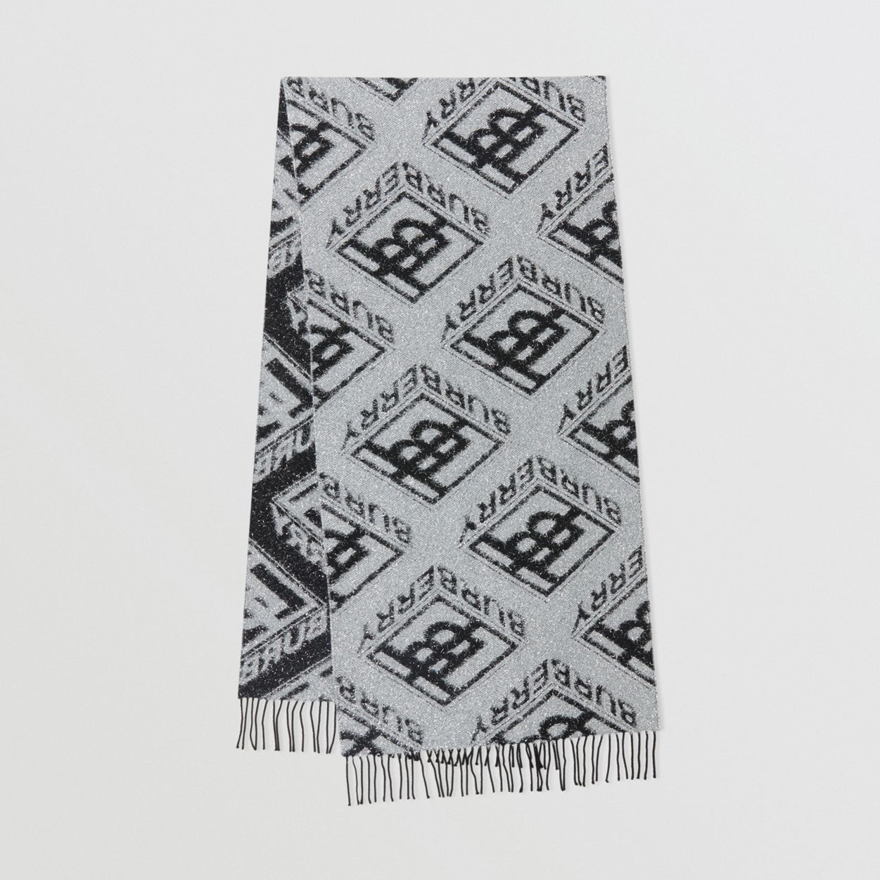 Metallic Monogram Wool Blend Scarf - 1