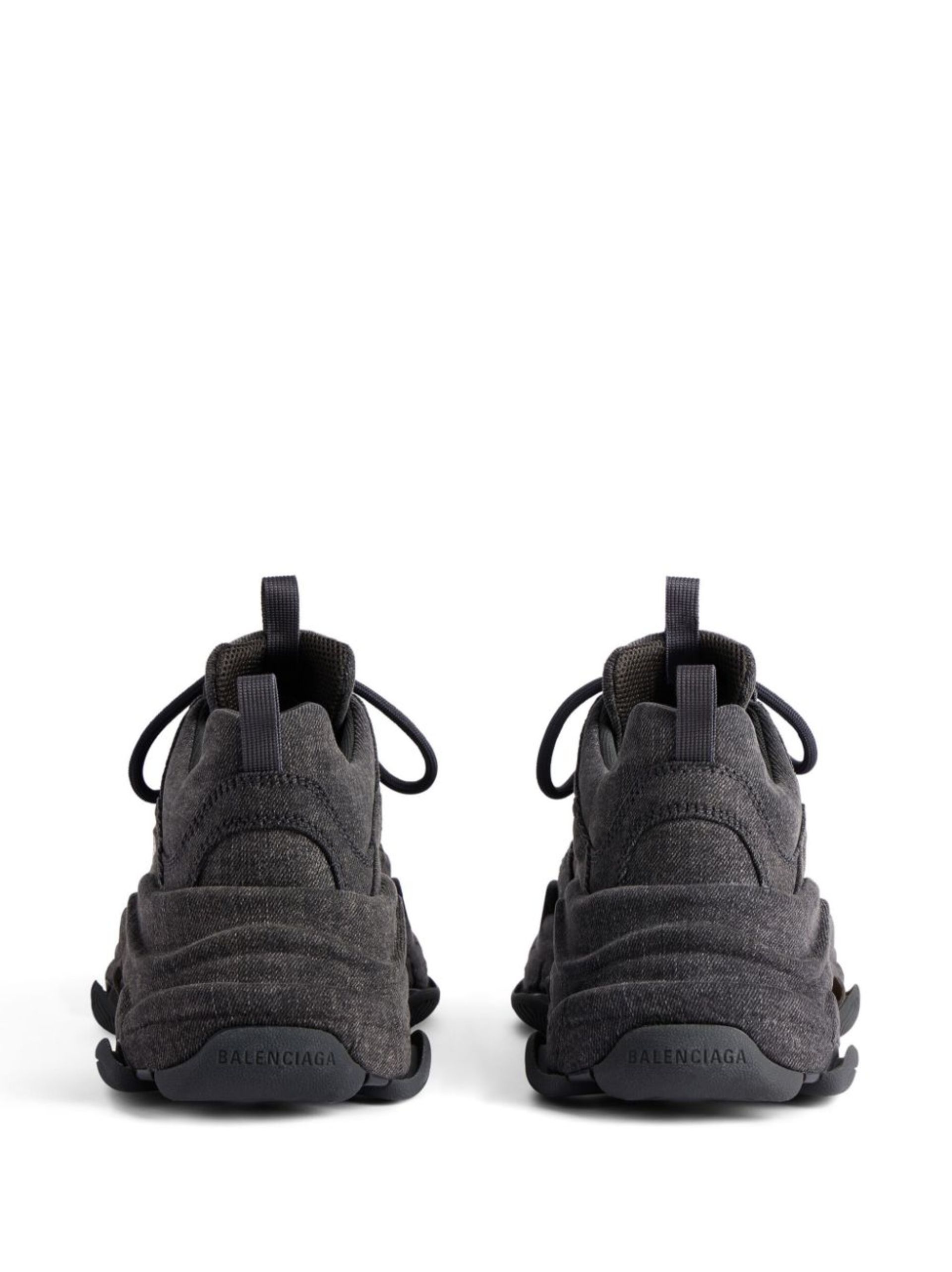 black Triple S denim sneakers - 3