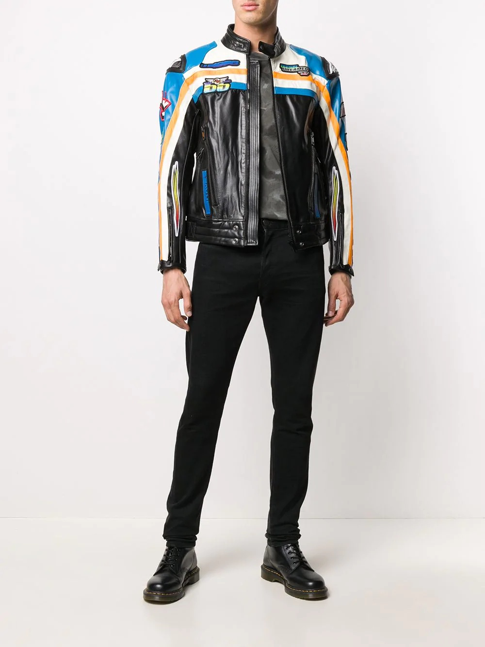 racer patch biker jacket - 2