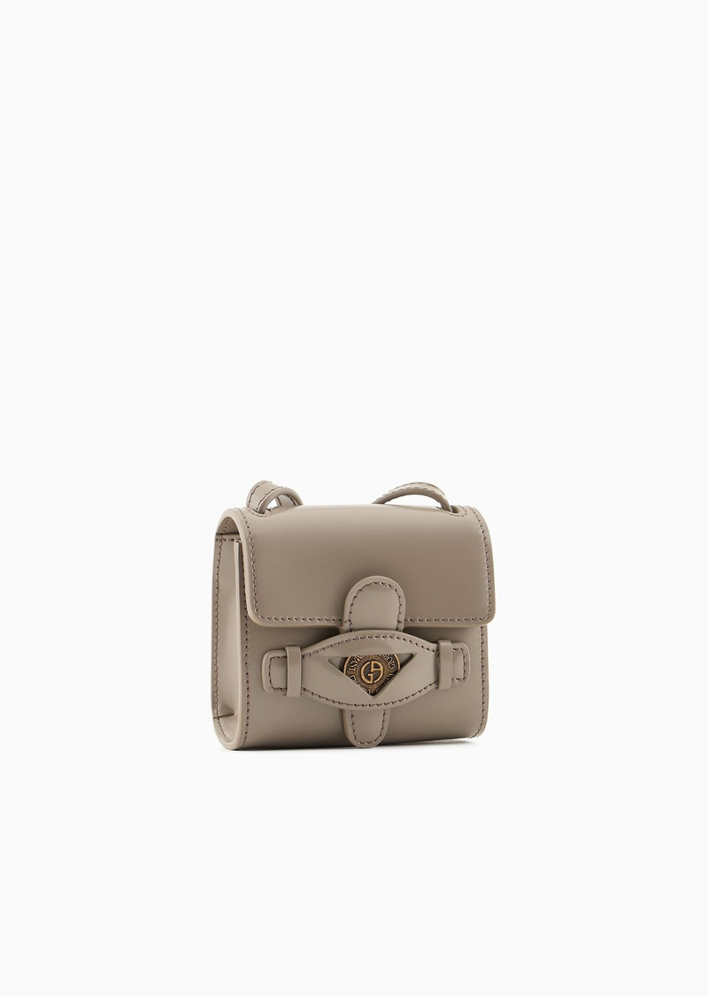GIORGIO ARMANI ASV brushed leather mini crossbody outlook