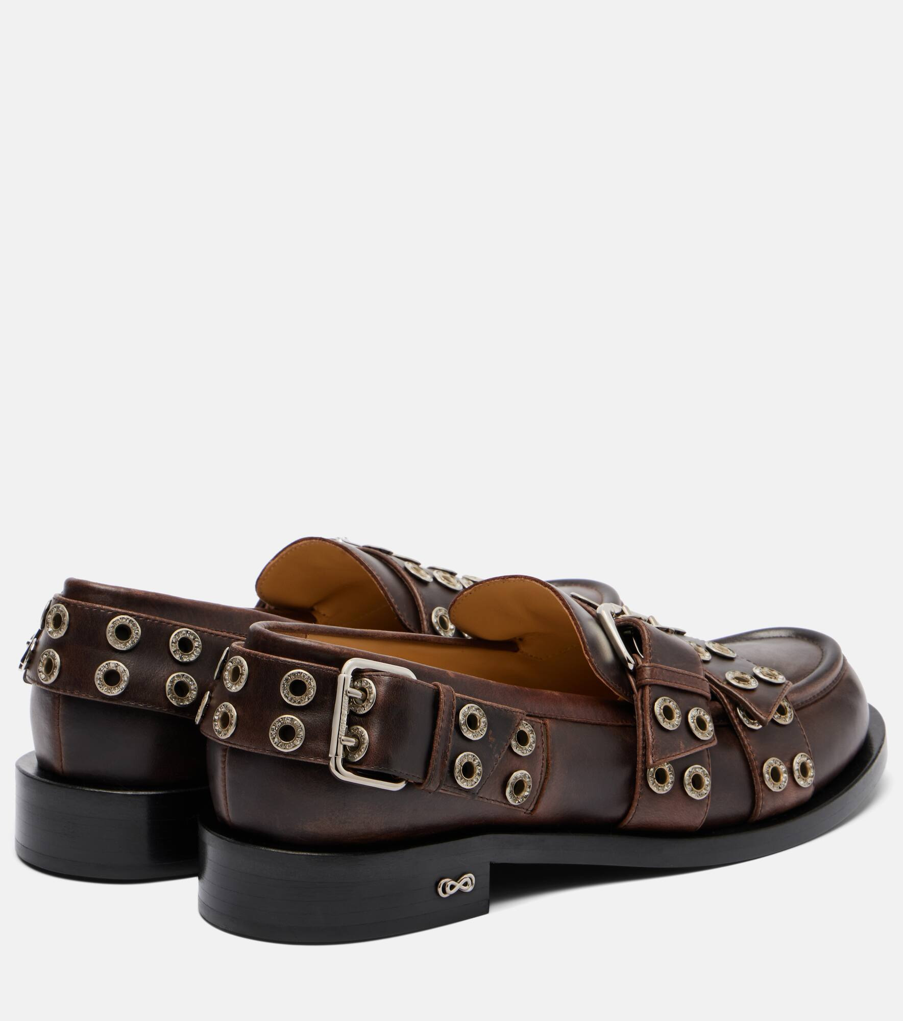 Buckle Belt leather loafers - 2