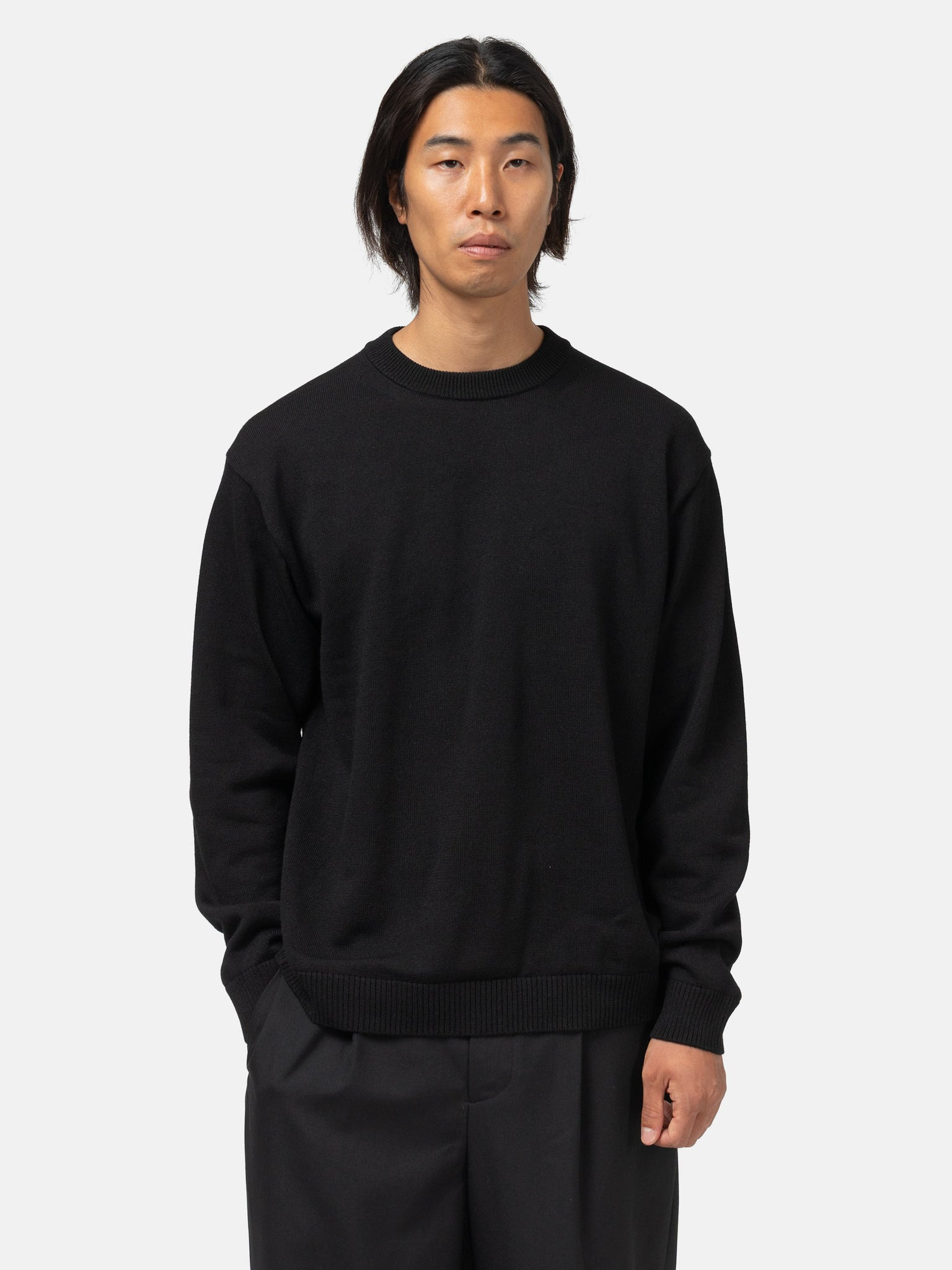 Crewneck Sweater Wool Washi Black - 4