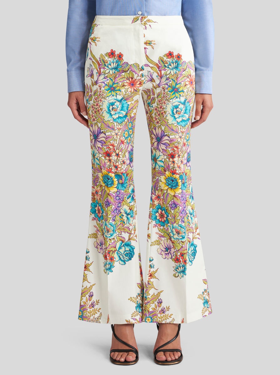 TROUSERS WITH MULTICOLOURED BOUQUET PRINT - 2