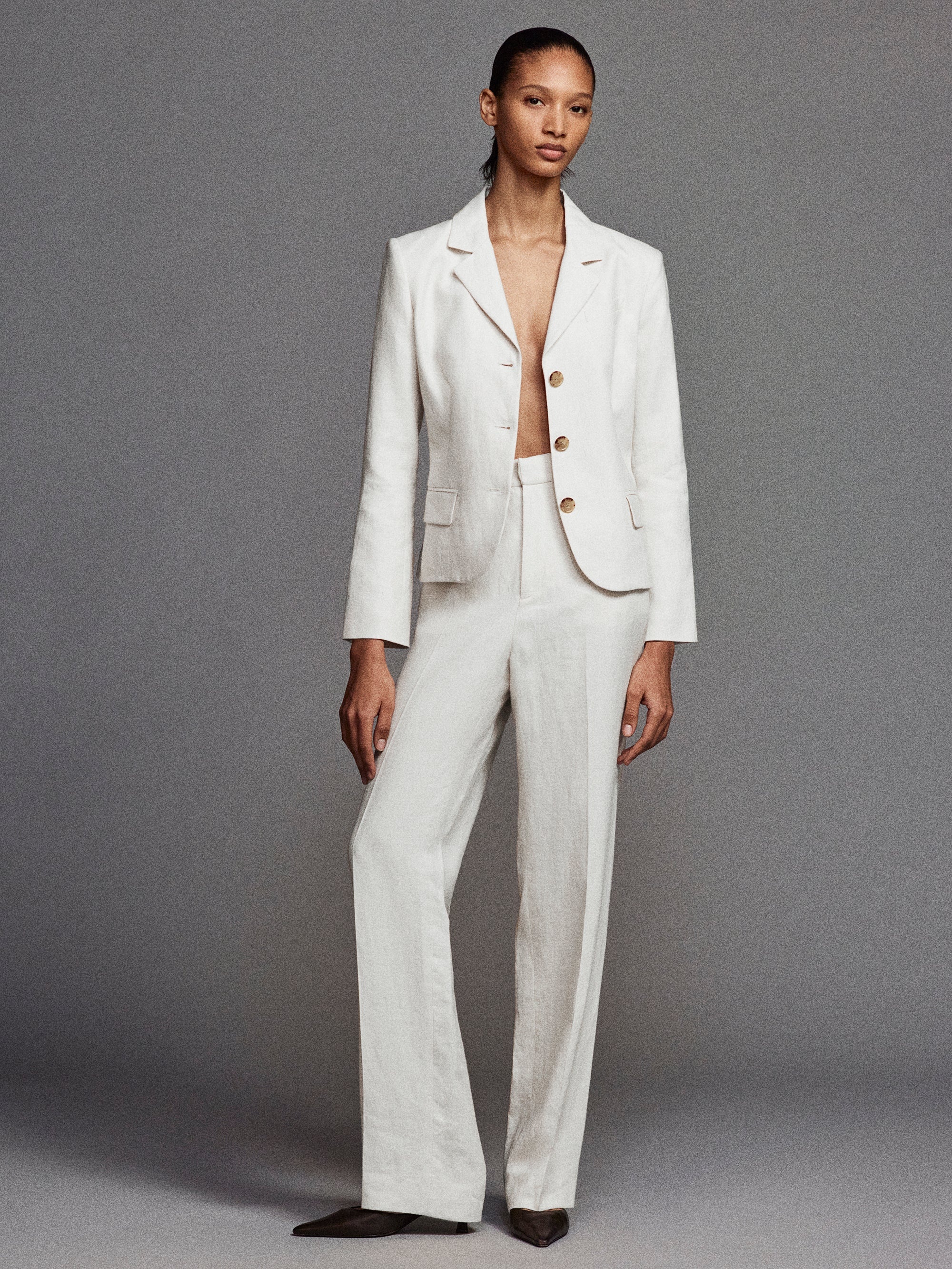 The Linen Trouser in White - 2