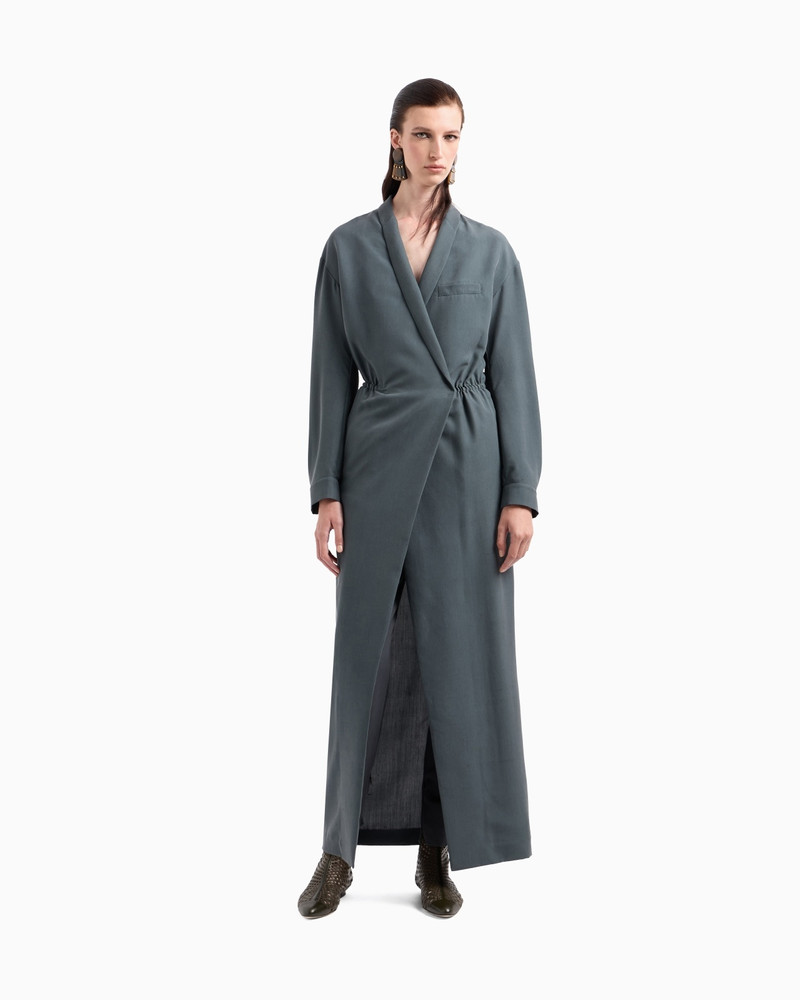 GIORGIO ARMANI LONG DRESS IN WASHED SILK SHANTUNG outlook