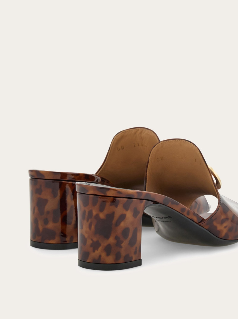 Mid heel mule with Gancini buckle 5