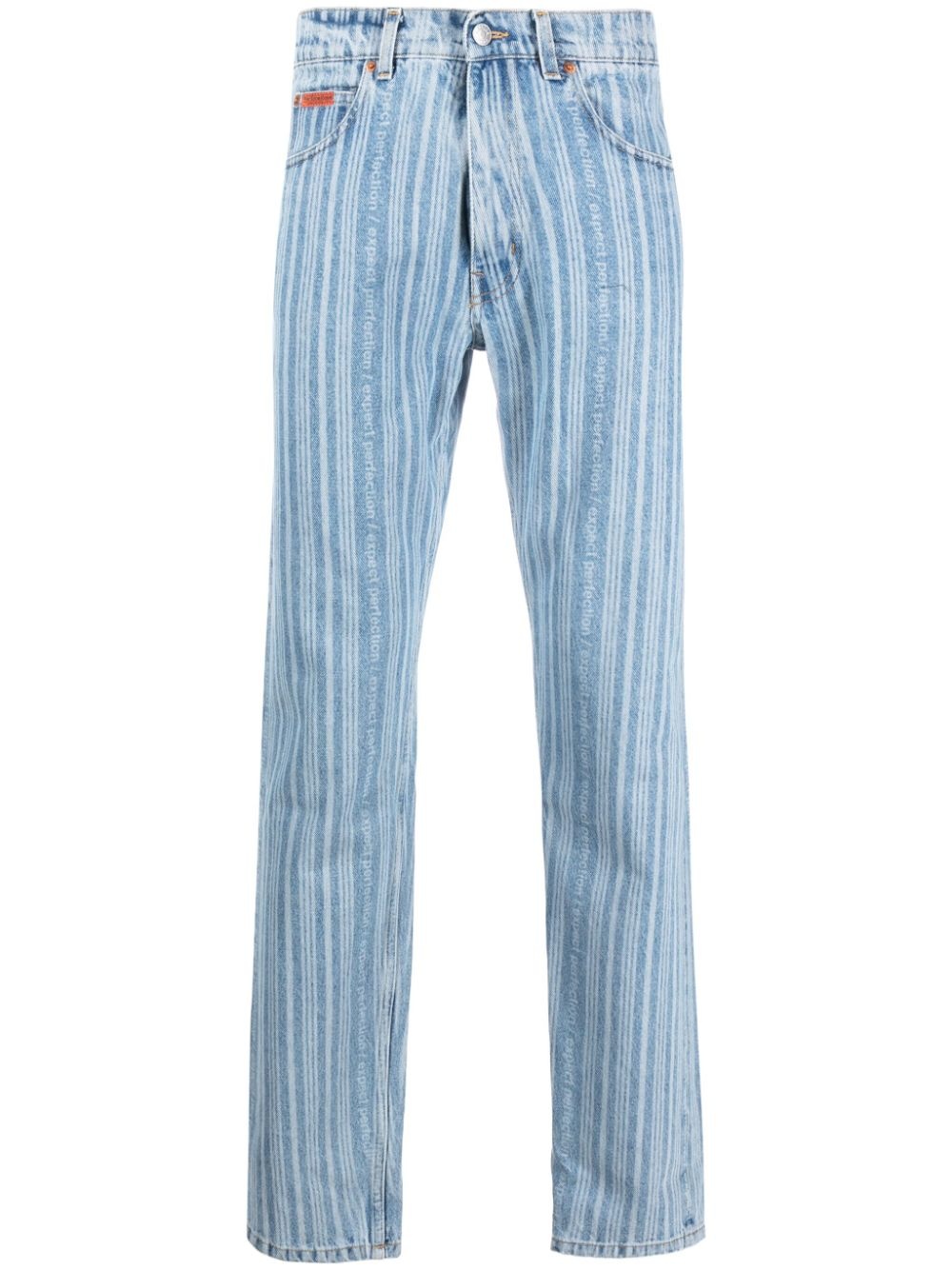striped straight-leg jeans - 1