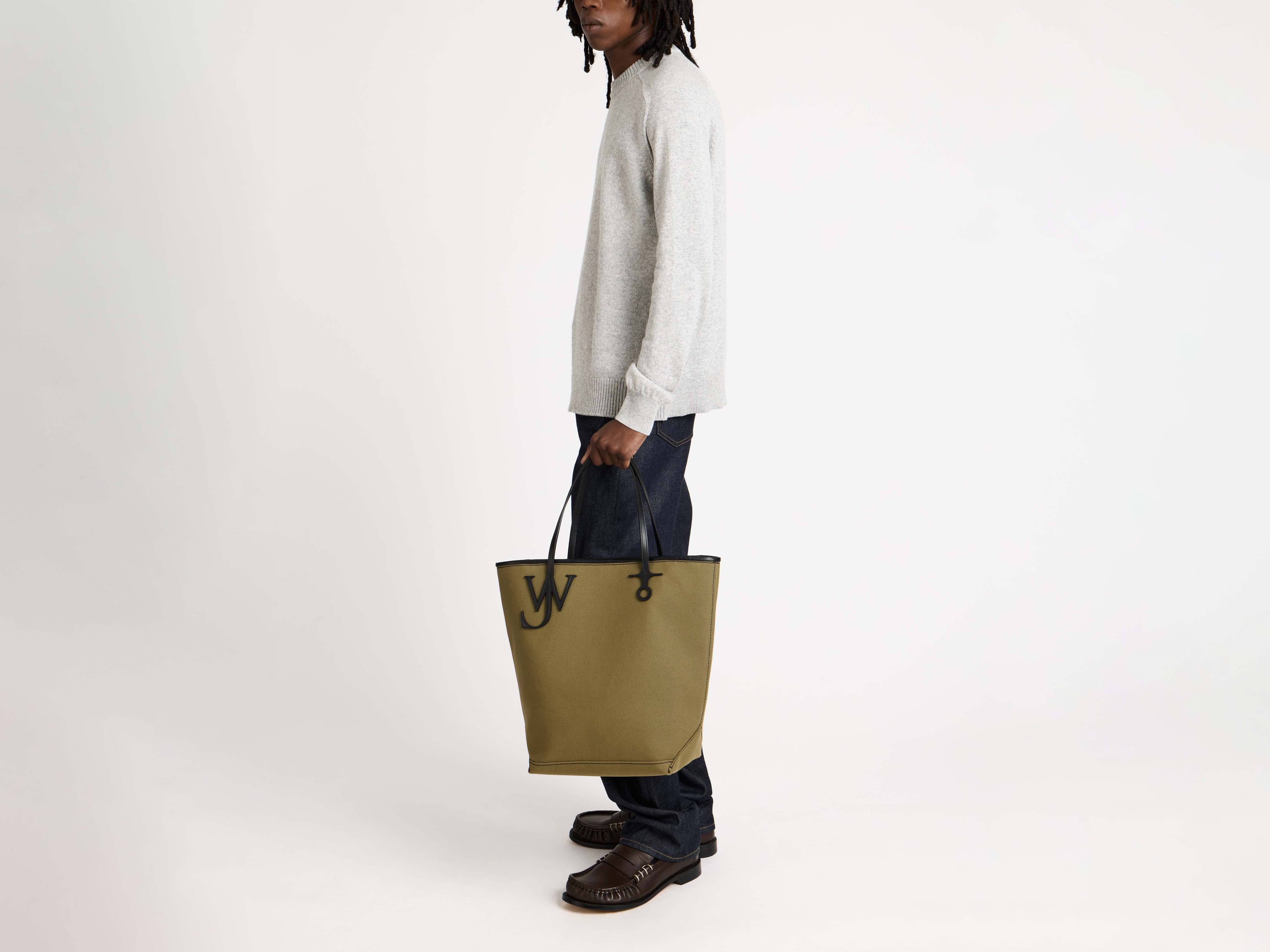 LARGE ANCHOR CANVAS TOTE IN KHAKI - 2