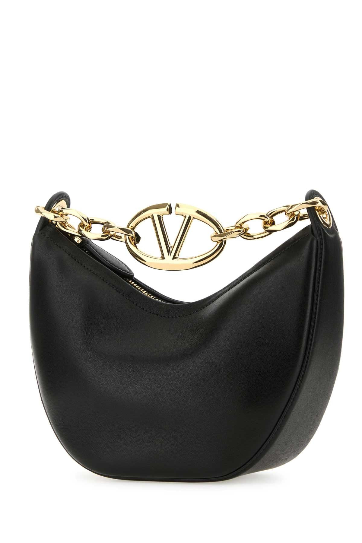 Valentino Garavani Women Black Leather Small Hobo Vlogo Moon Handbag - 2