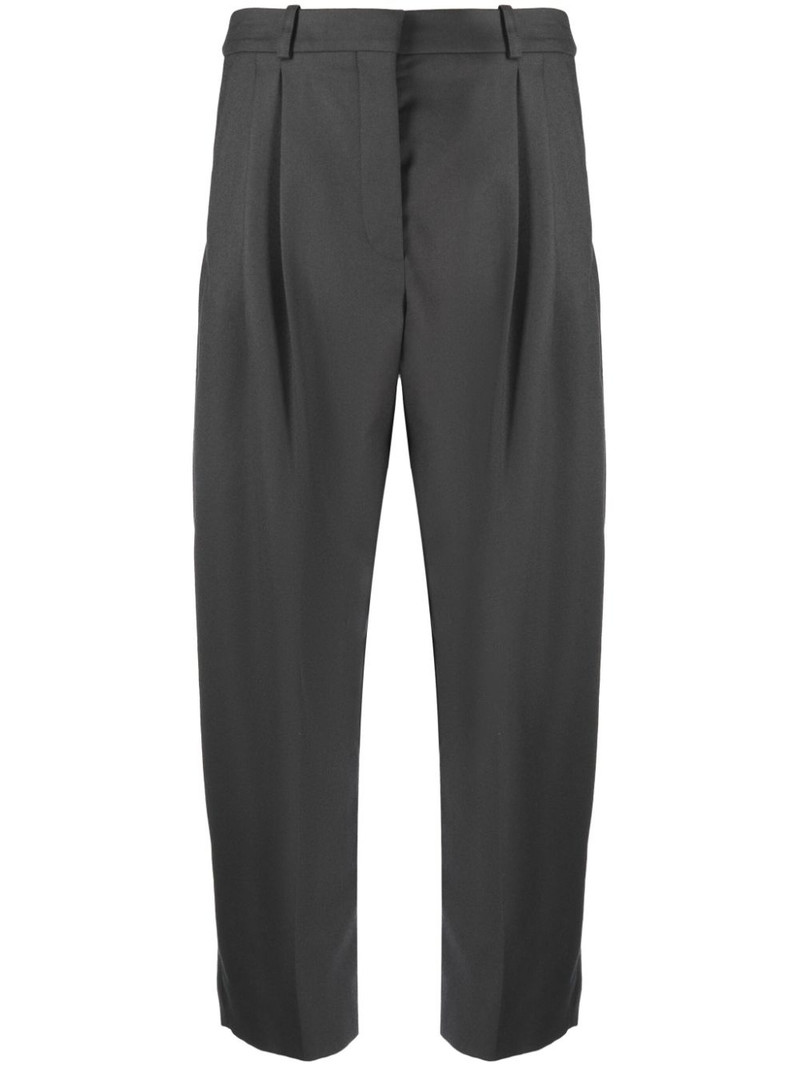 cropped pleated wool trousers 1