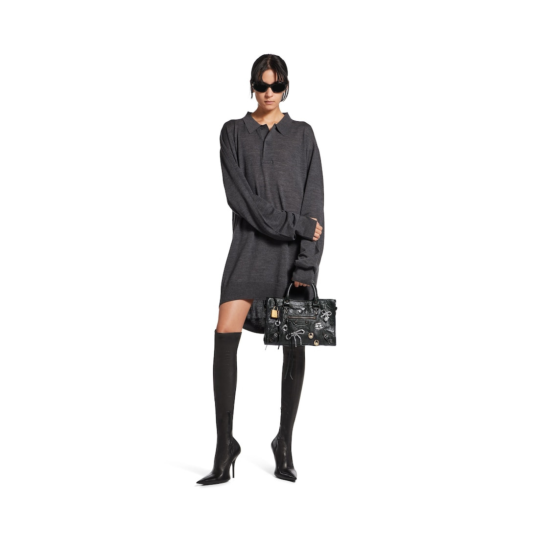 Women's Le City Small Bag With Pins in Black - 8