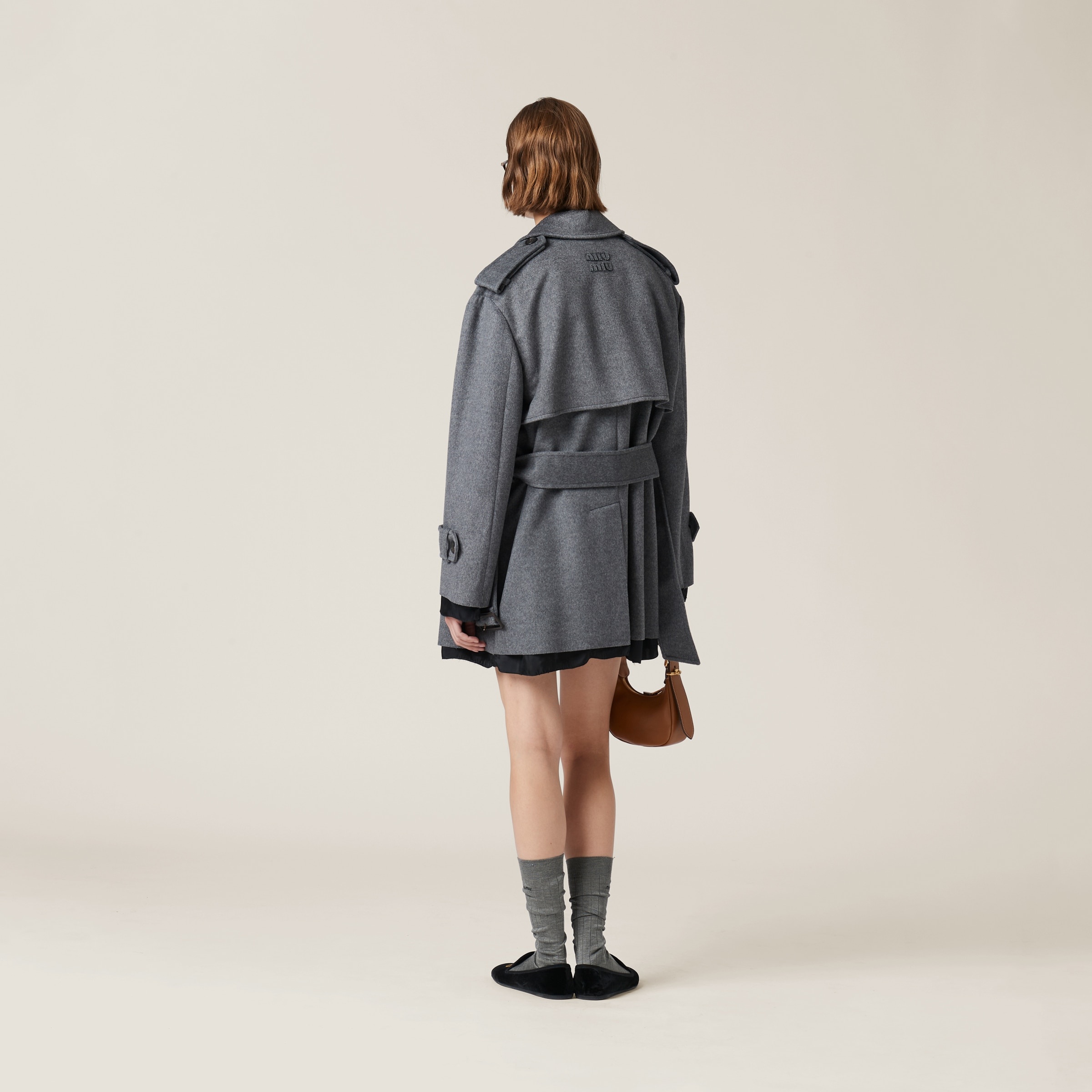 Double-breasted velour coat - 3