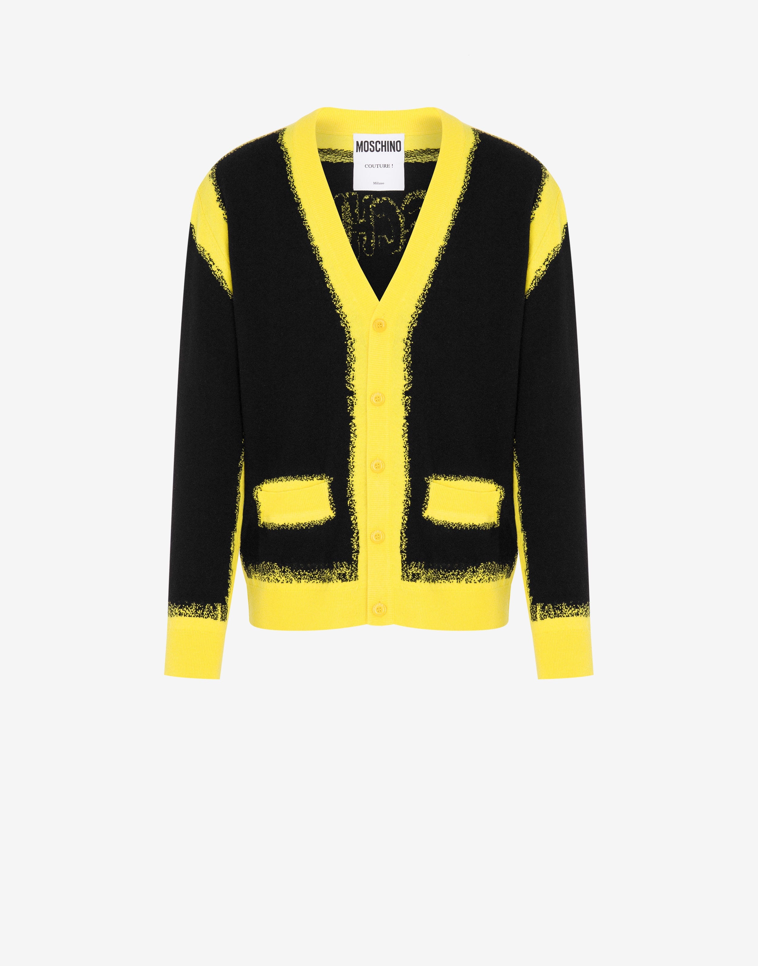 MOSCHINO PAINT WOOL AND CASHMERE CARDIGAN - 1