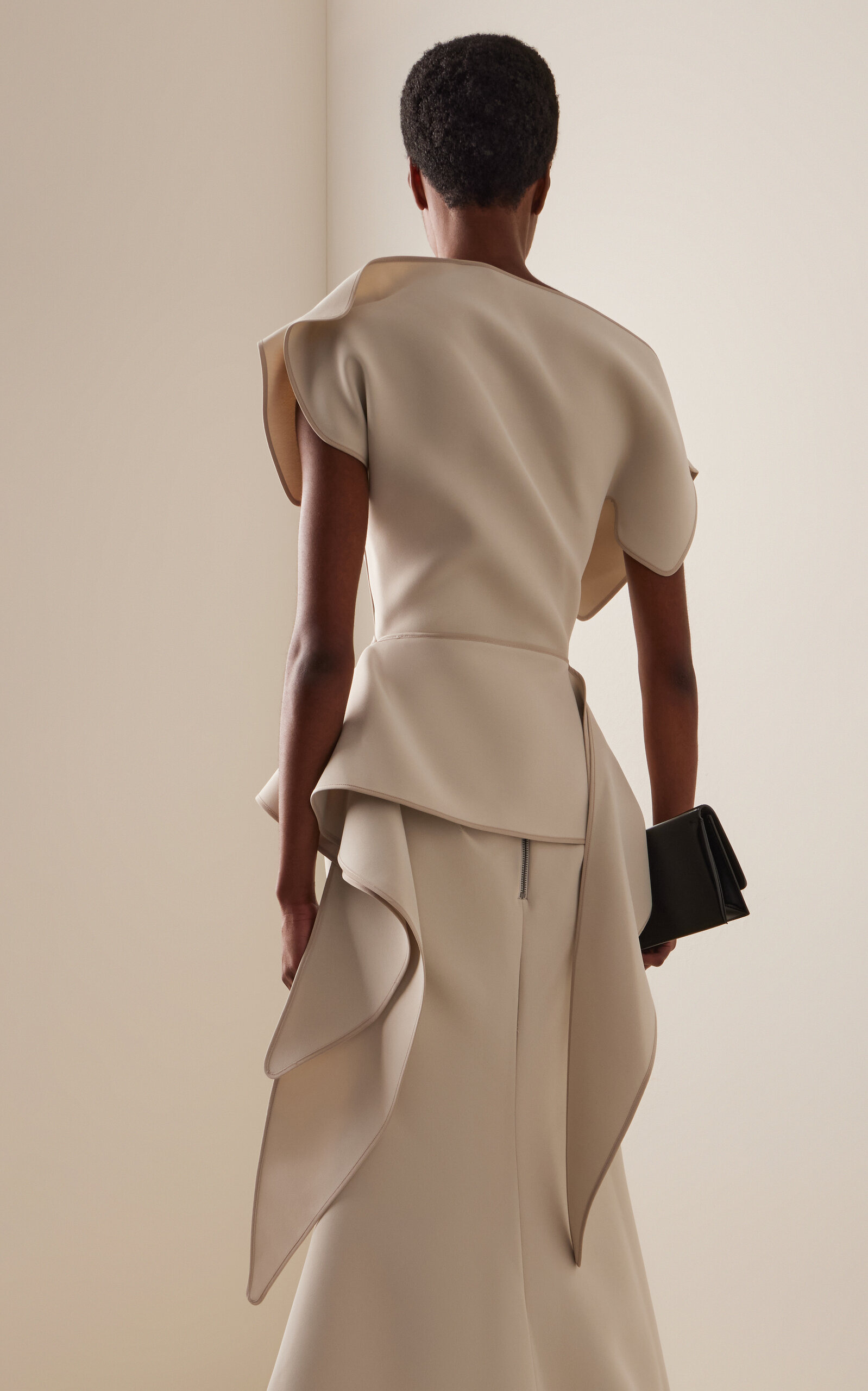 Resolute Draped Bonded-Crepe Top off-white - 4