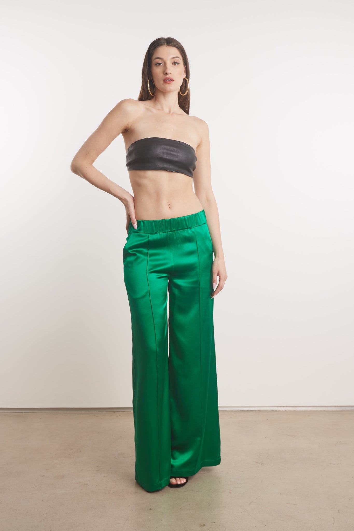 BLACK LEATHER BANDEAU - 5