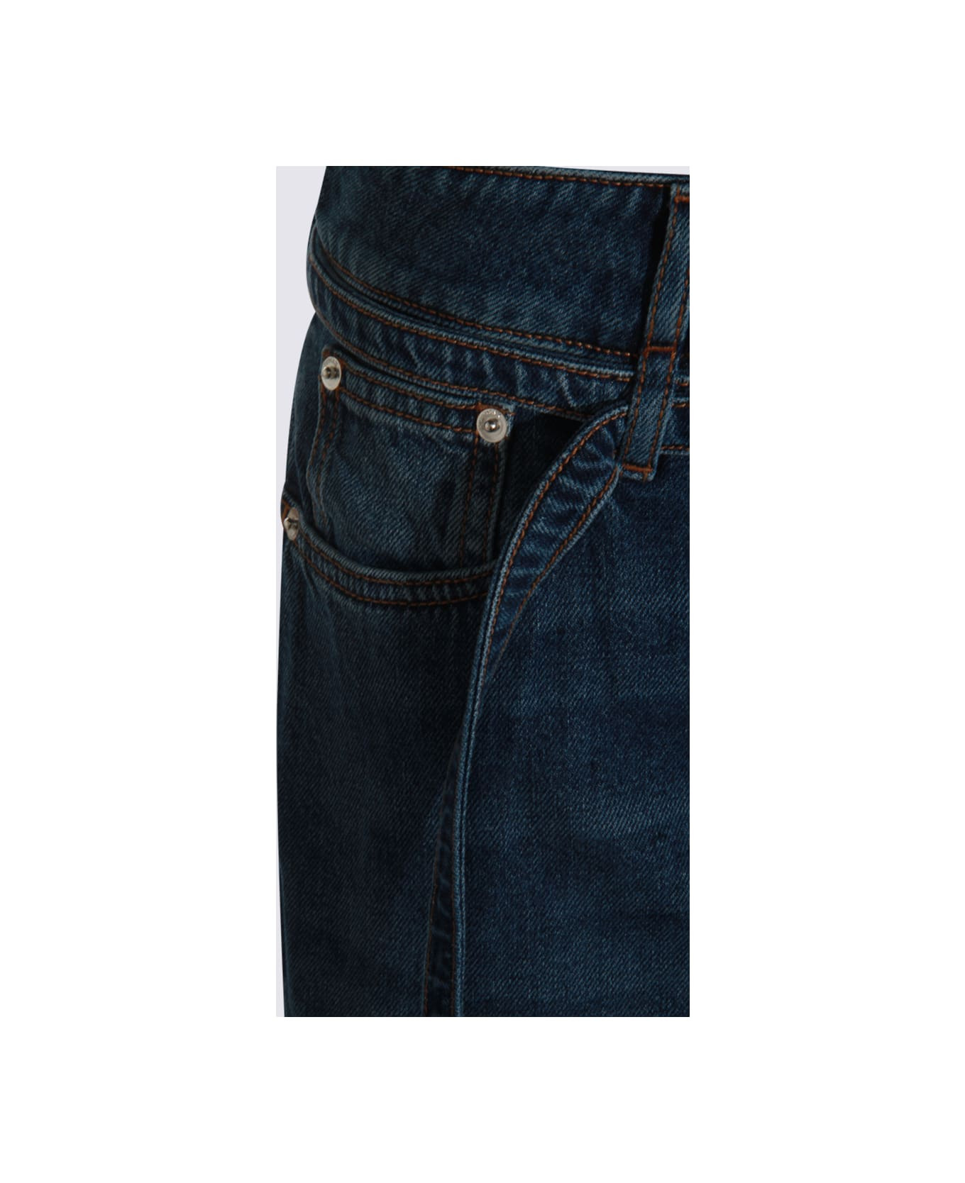 Blue Denim Cotton Skirt - 4