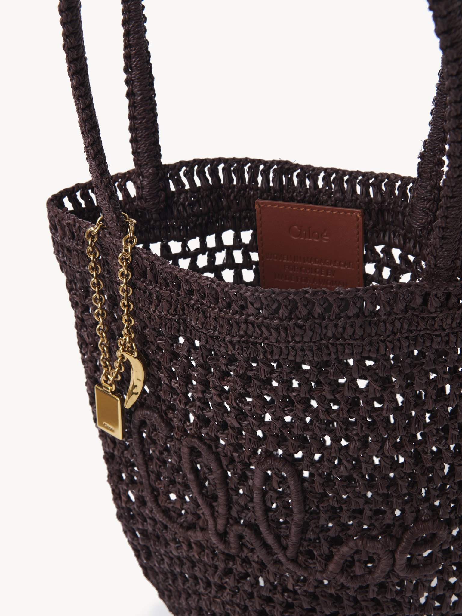 SMALL SUMMER BANANA TOTE BAG IN RAFFIA - 5