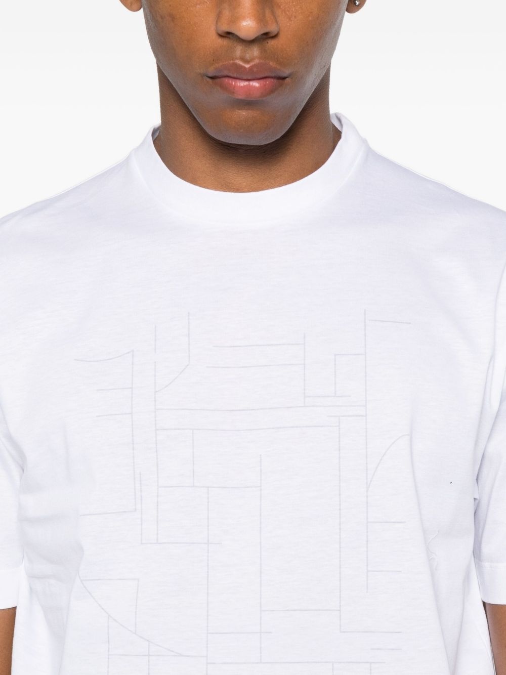 geometric-print T-shirt - 4
