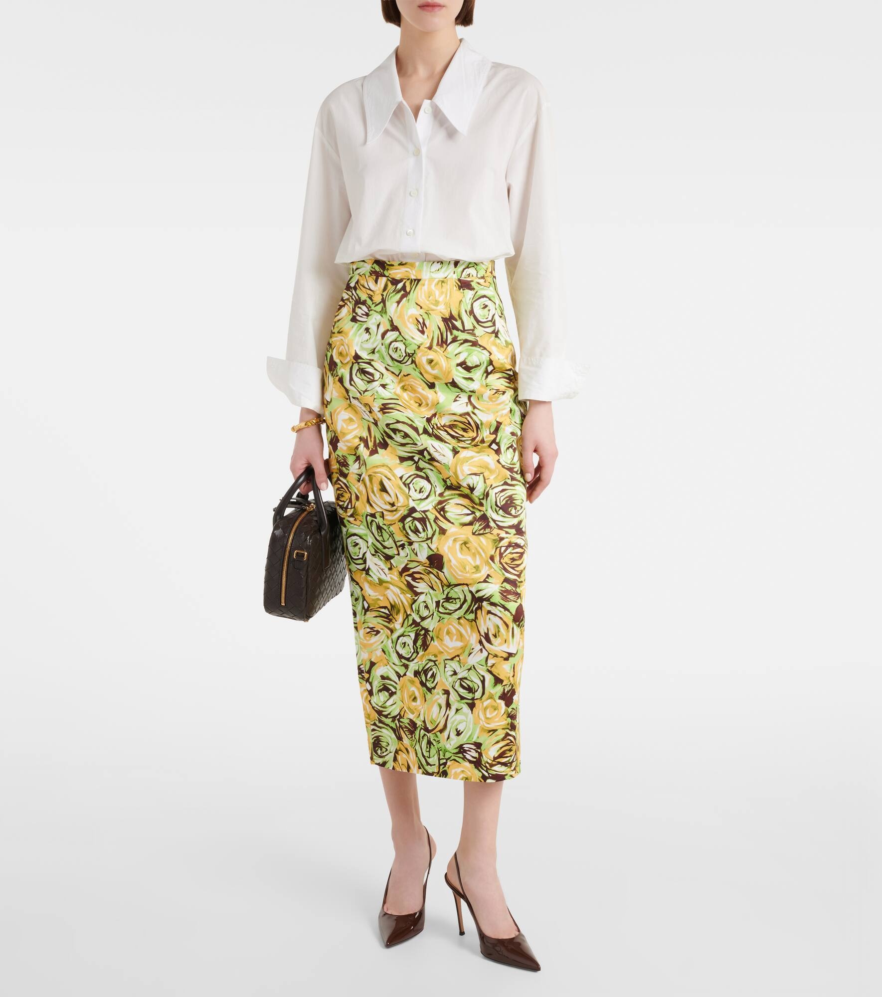 Lorelei floral twill pencil skirt - 2