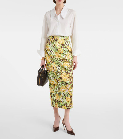 EMILIA WICKSTEAD Lorelei floral twill pencil skirt outlook