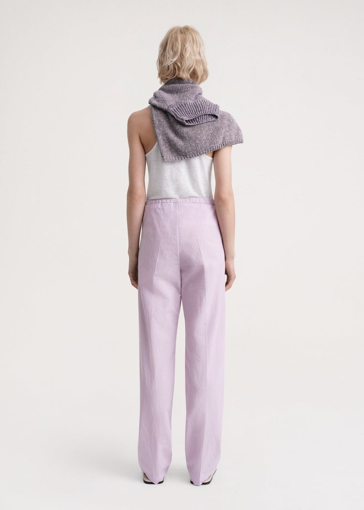 Press-Creased drawstring trousers lilac - 4