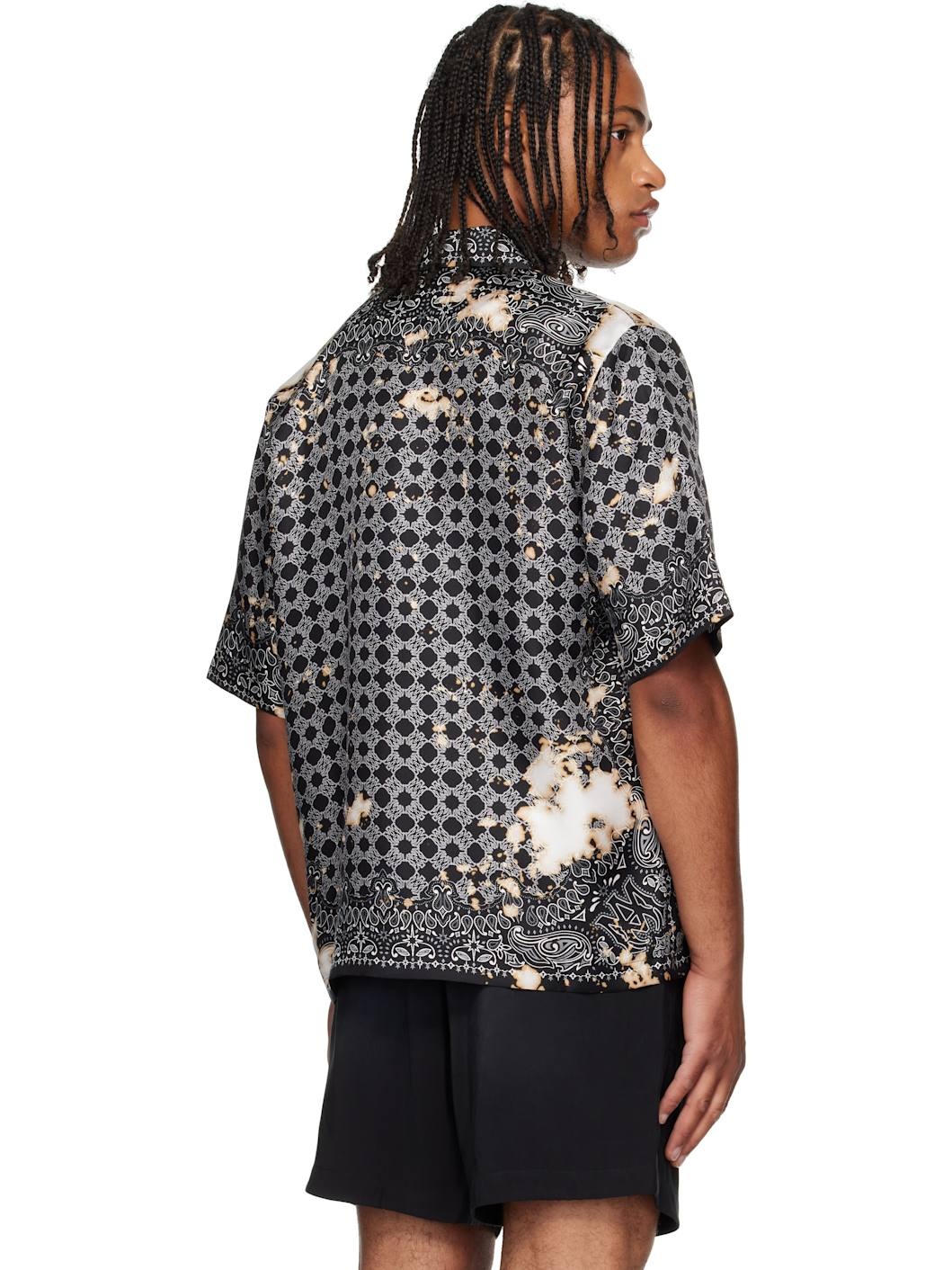 Black Bleach Bandana Bowling Shirt - 3