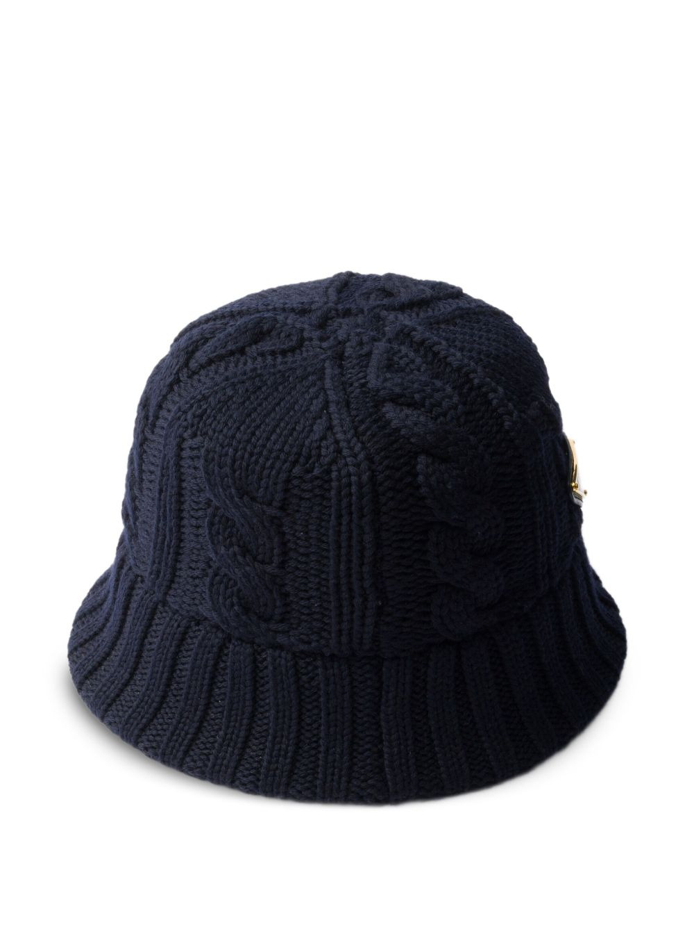 cable-knit enamel-triangle logo bucket hat - 2