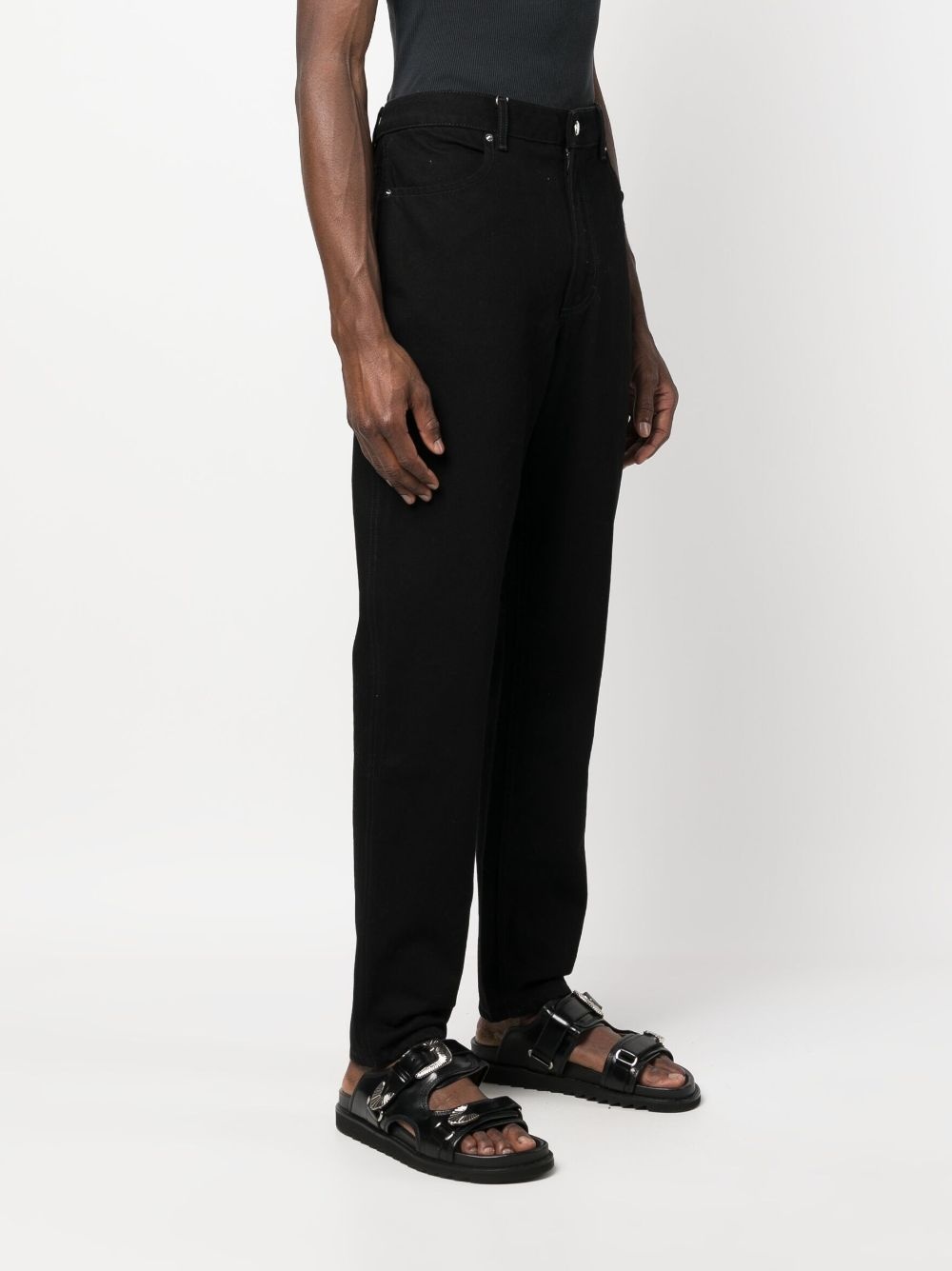 mid-rise tapered-leg trousers - 4