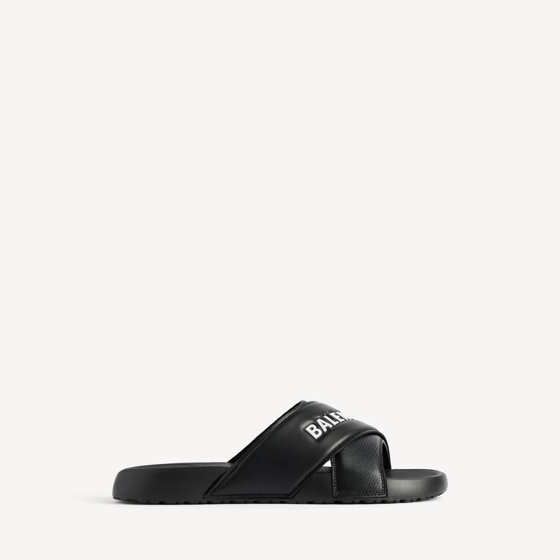 Men's Sporty Pool Slide Sandal in Black/white - 1