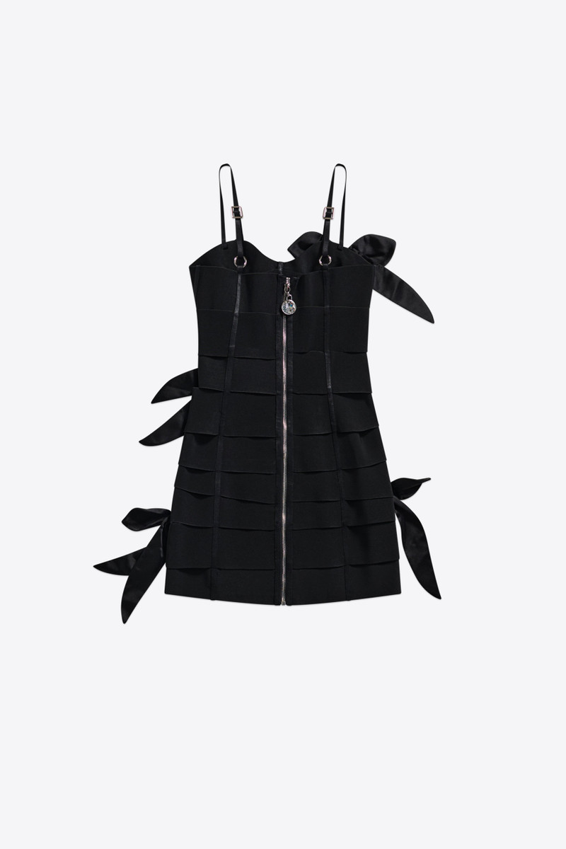 AREA ALLOVER BOW BANDAGE MINI DRESS outlook