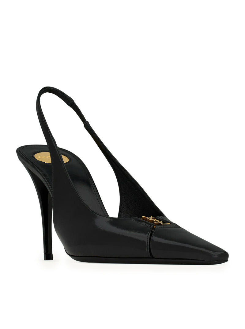 Saint Laurent Women Babylone Breteuil Open Back Pump In Smooth Leather - 2