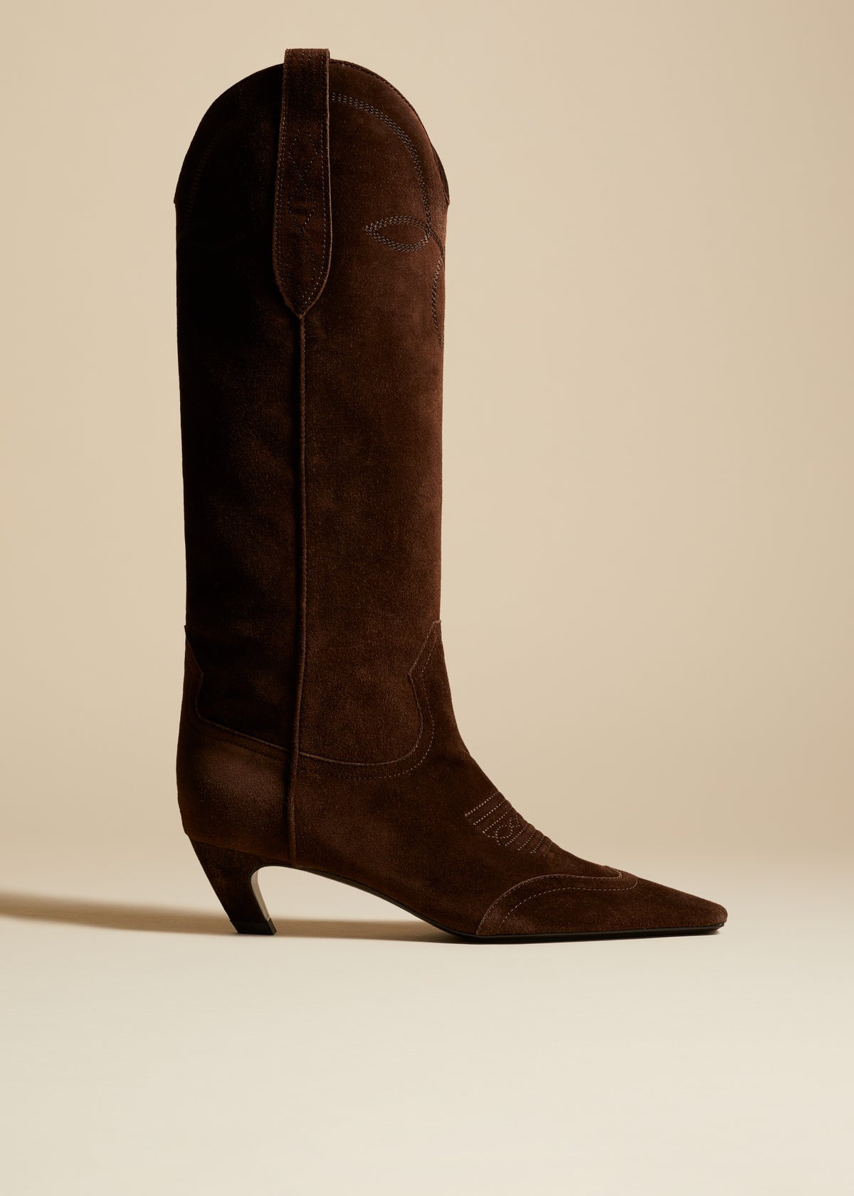 The Dallas Knee High Boot in Coffee Suede - 1