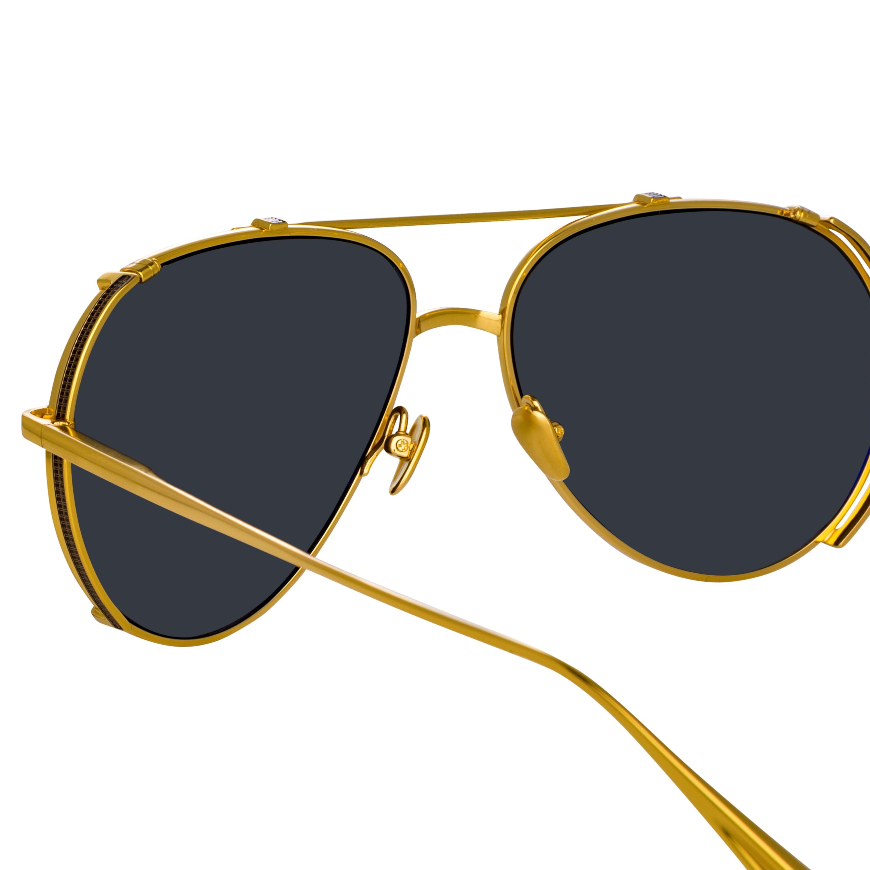 NEWMAN AVIATOR SUNGLASSES IN YELLOW GOLD - 4