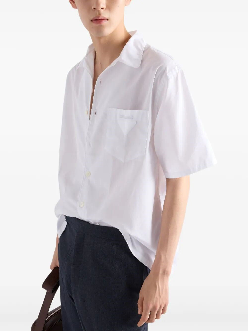 Prada Men Short-Sleeved Cotton Shirt - 3