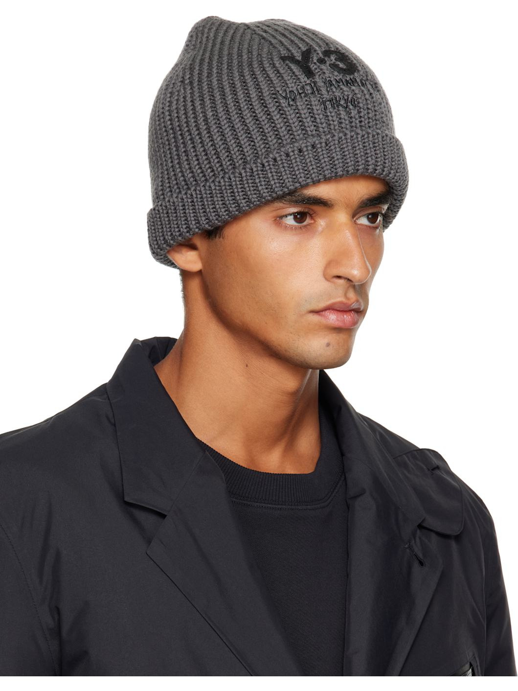 Gray Chunky Knit Beanie - 2