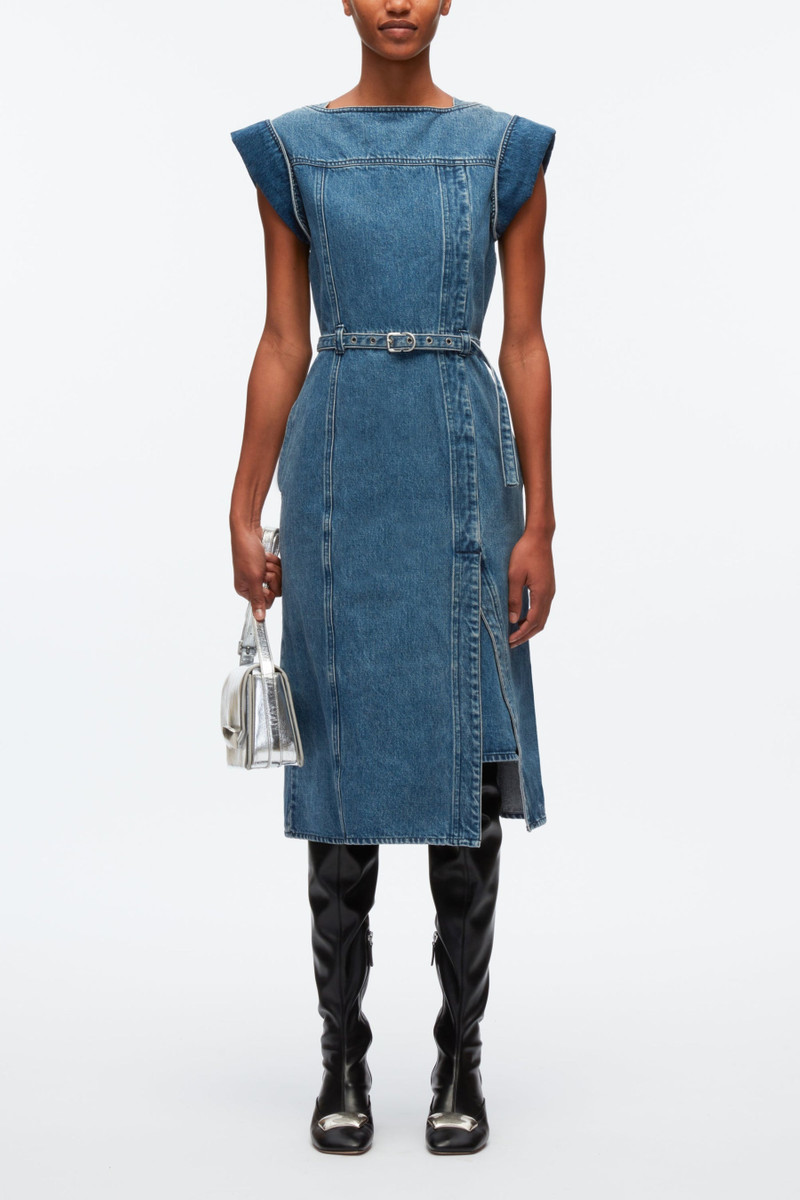Deconstructed Belted Denim Dress 1