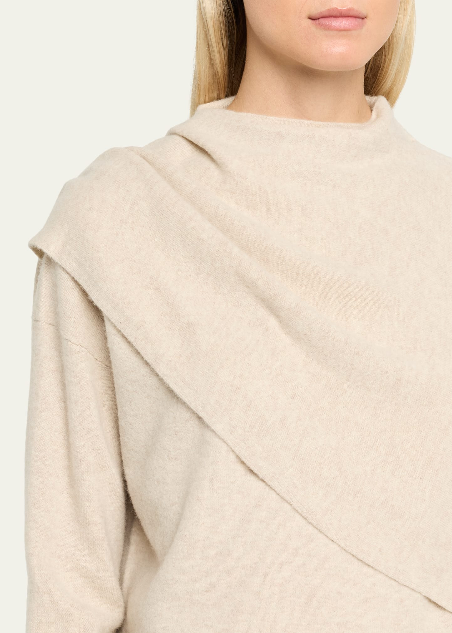 Cashmere-Blend Draped Sweater - 5