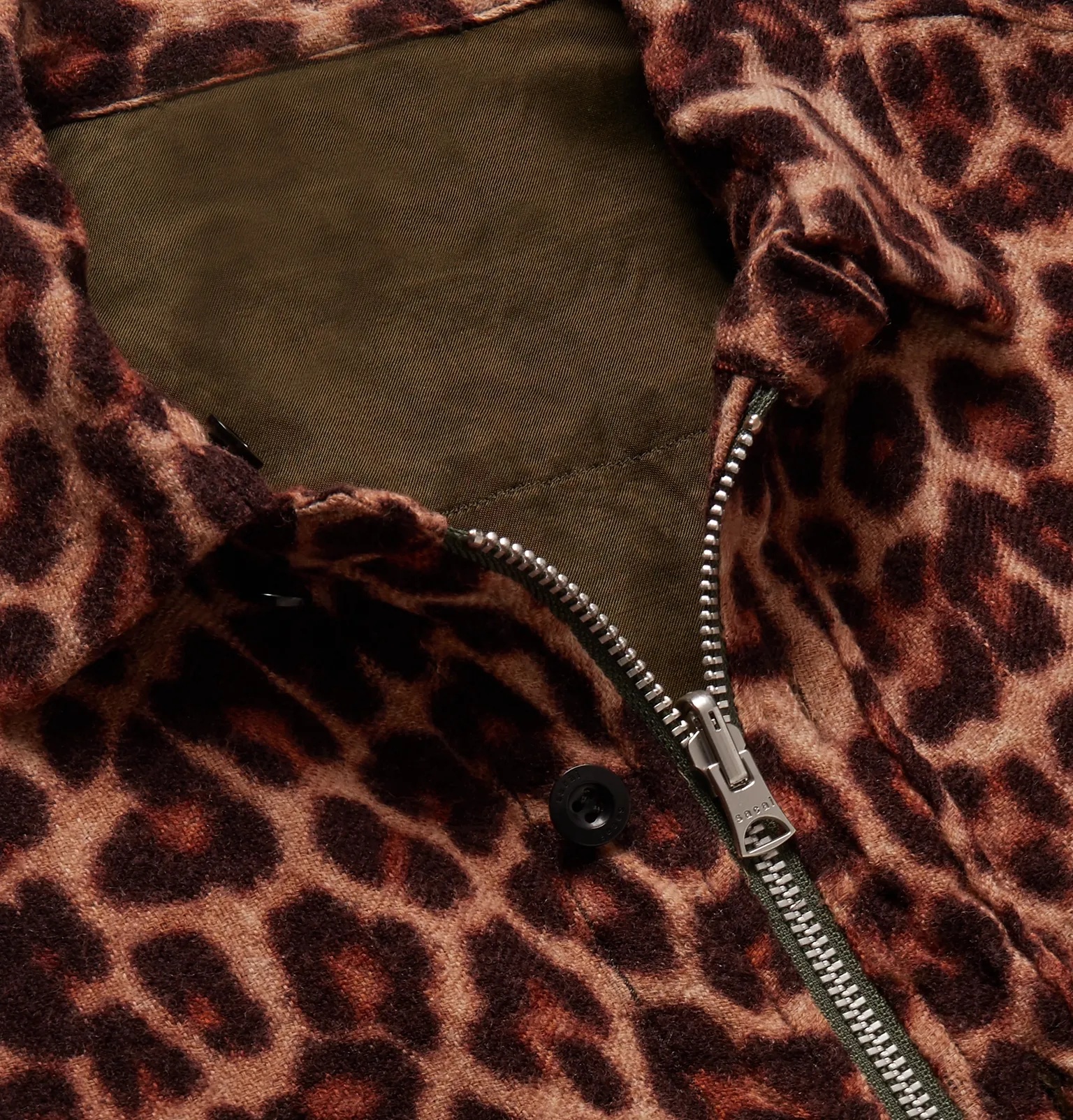 Reversible Leopard-Print Wool and Shell Jacket - 5