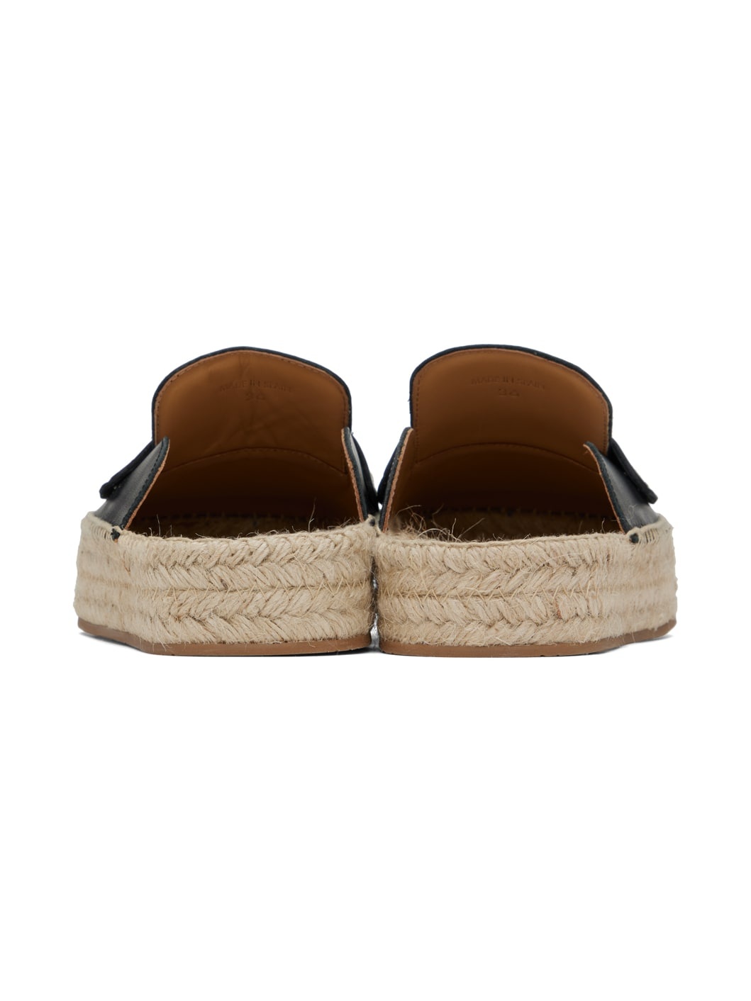 Black Leather Espadrilles - 2