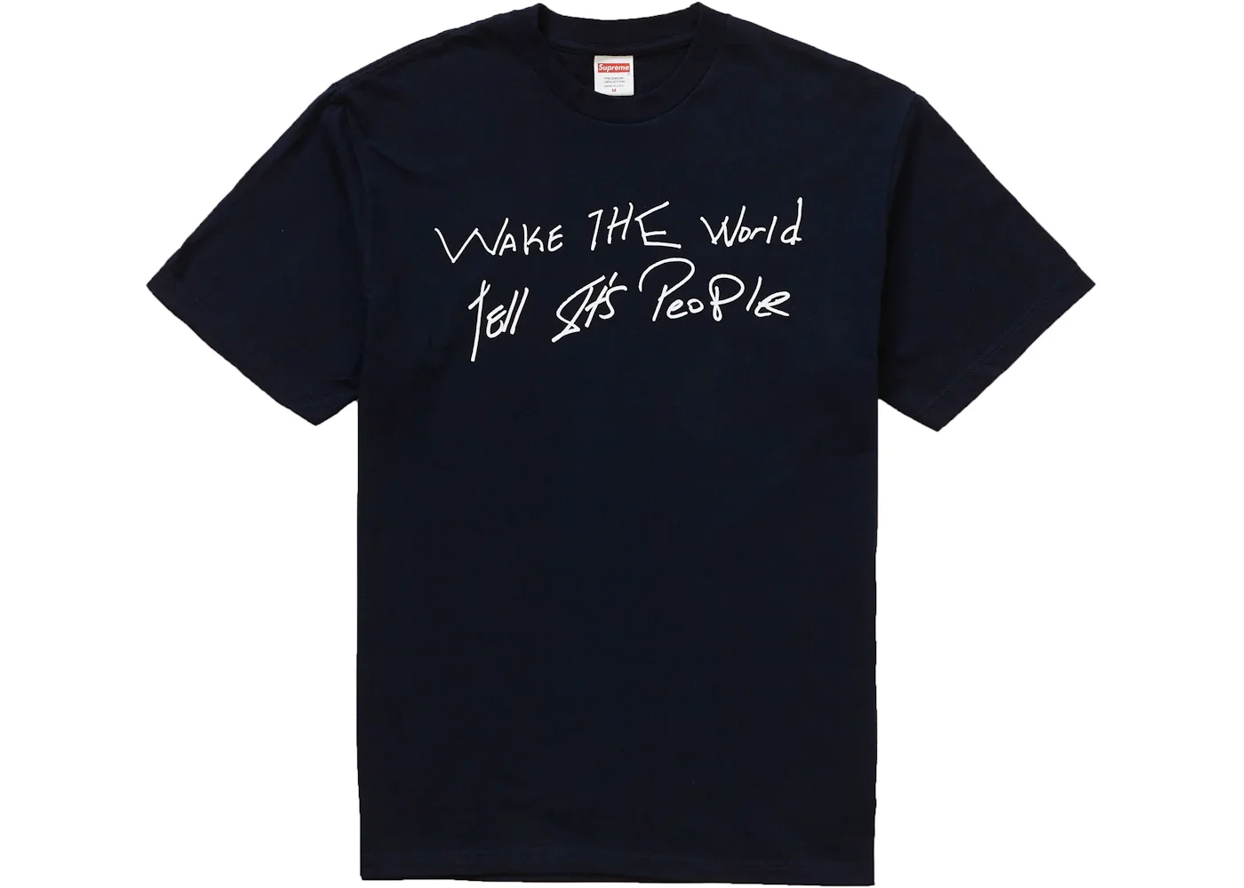 Supreme Buju Banton Wake The World Tee Navy - 1