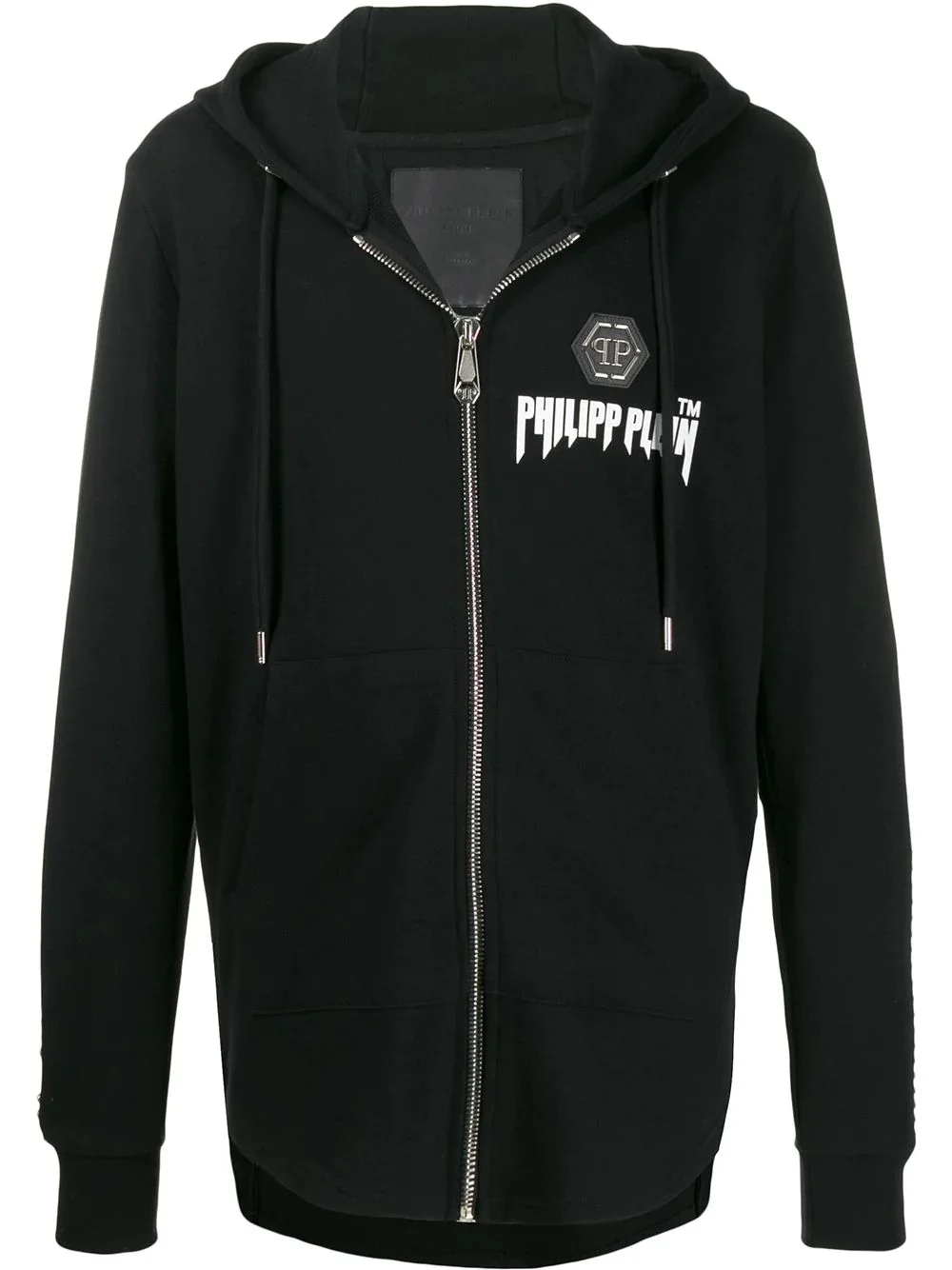 stud detail zipped hoodie - 1