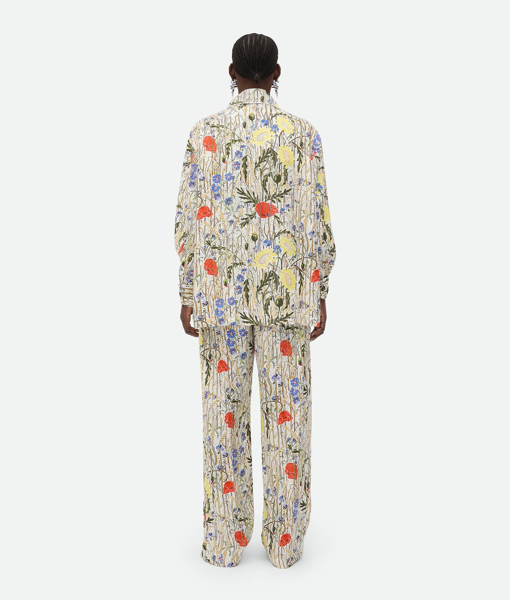 Flower Viscose And Silk Pyjama Set - 3