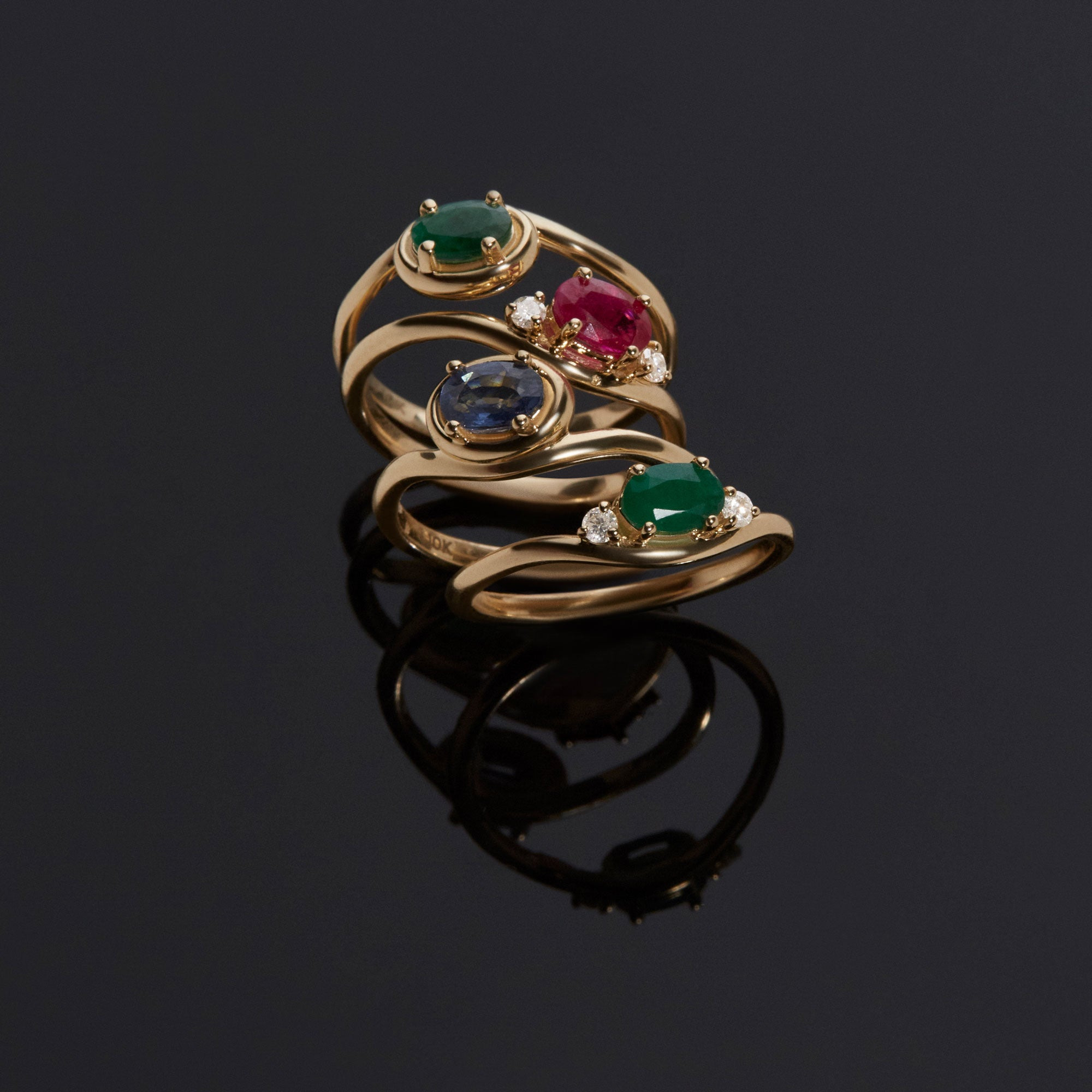 Emerald Bonbon Merge Ring - 15