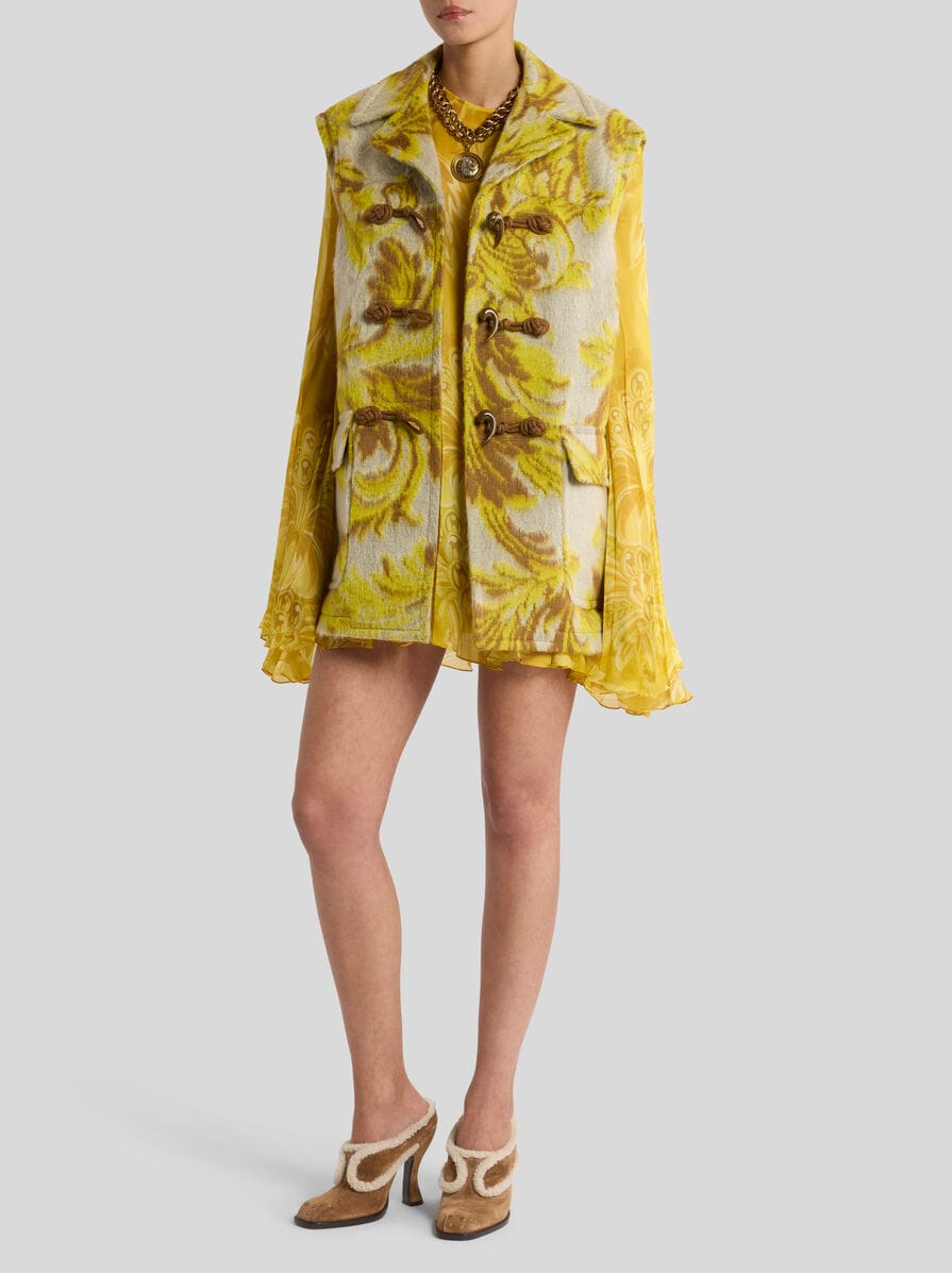 SILK MINI DRESS WITH FLOWER AND BEE MOTIF - 3